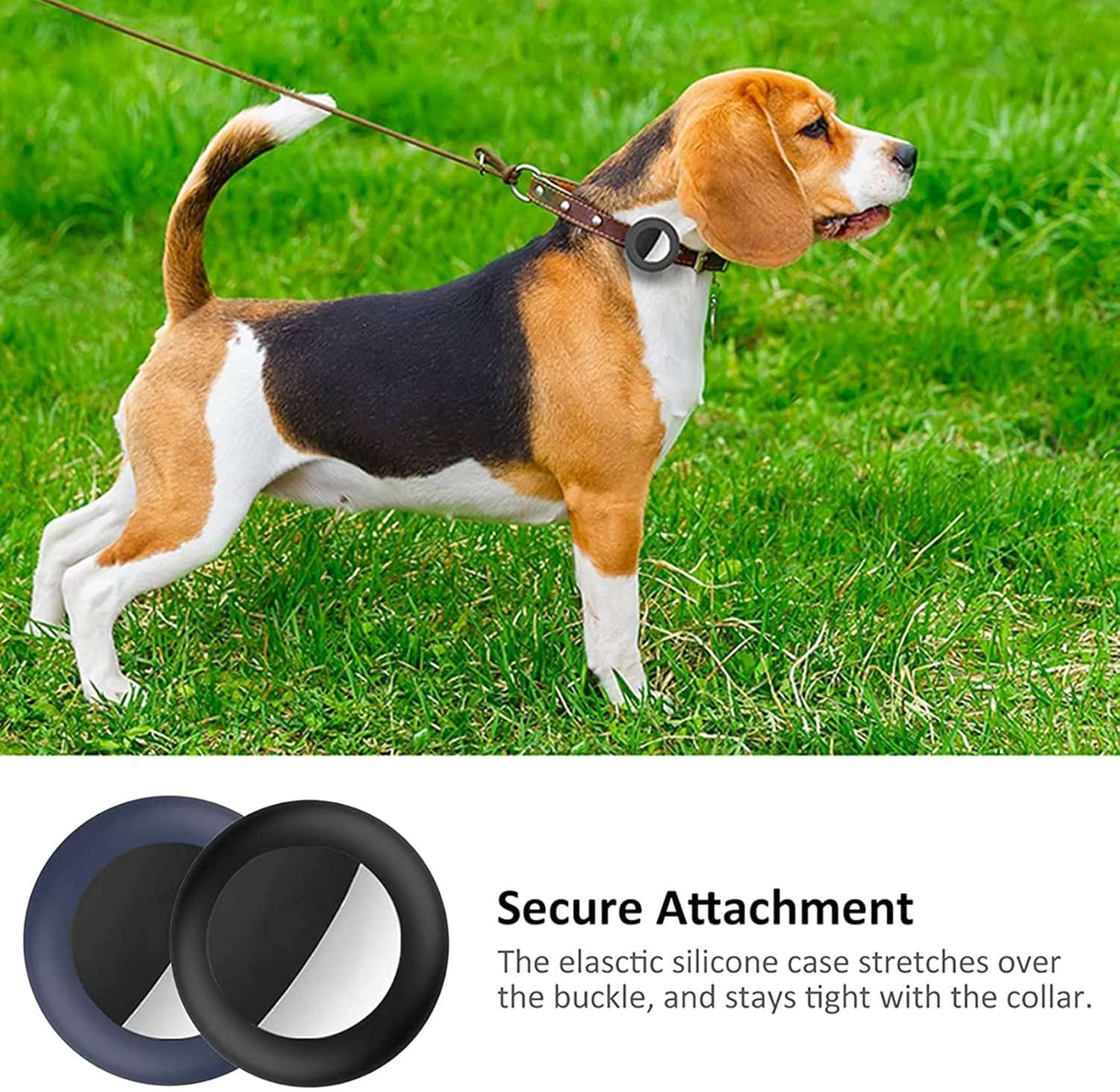 VENEKA Cat Collar Holder, for Air Tag Cat Collar Holder Compatible for GPS Tracker,4Pack Case Cover Black and Blue