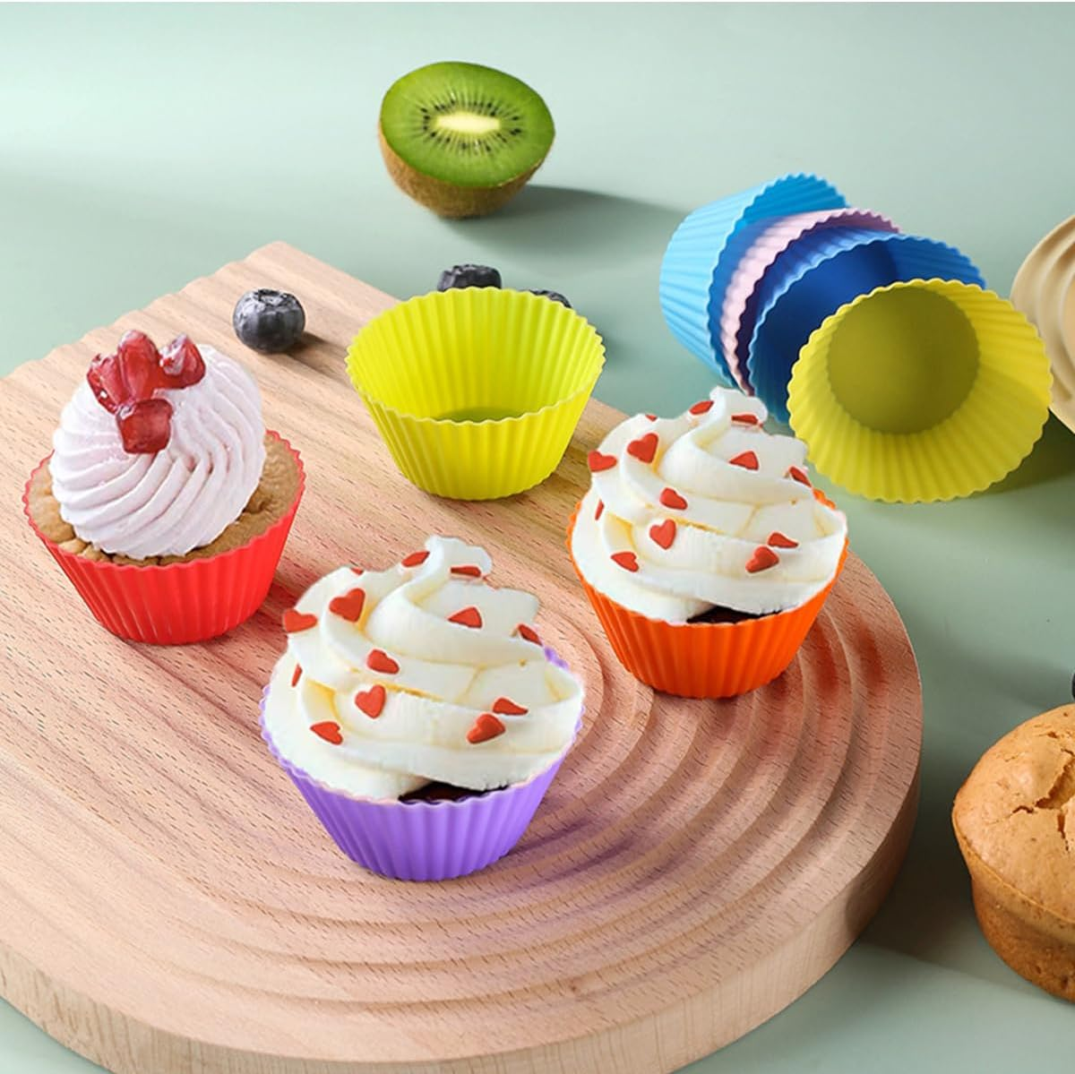 36 Pack Silicone Cupcake Liners, Reusable Silicone Muffin Cups Moulds image number 1