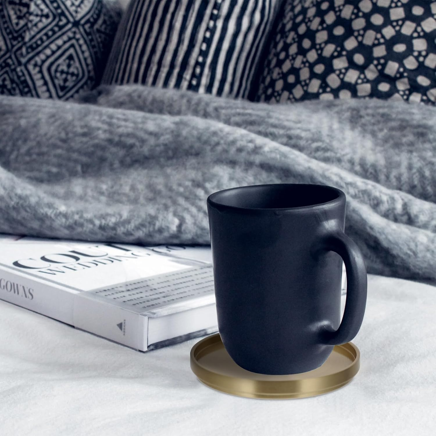 Kichvoe Brass Coasters for Drinks Bronze Gold Coasters Small Brass Copper Tea Cup Placemat Decor Accents for Table Home Kitchen Coffee Tables Centerpieces-1Pc image number 3