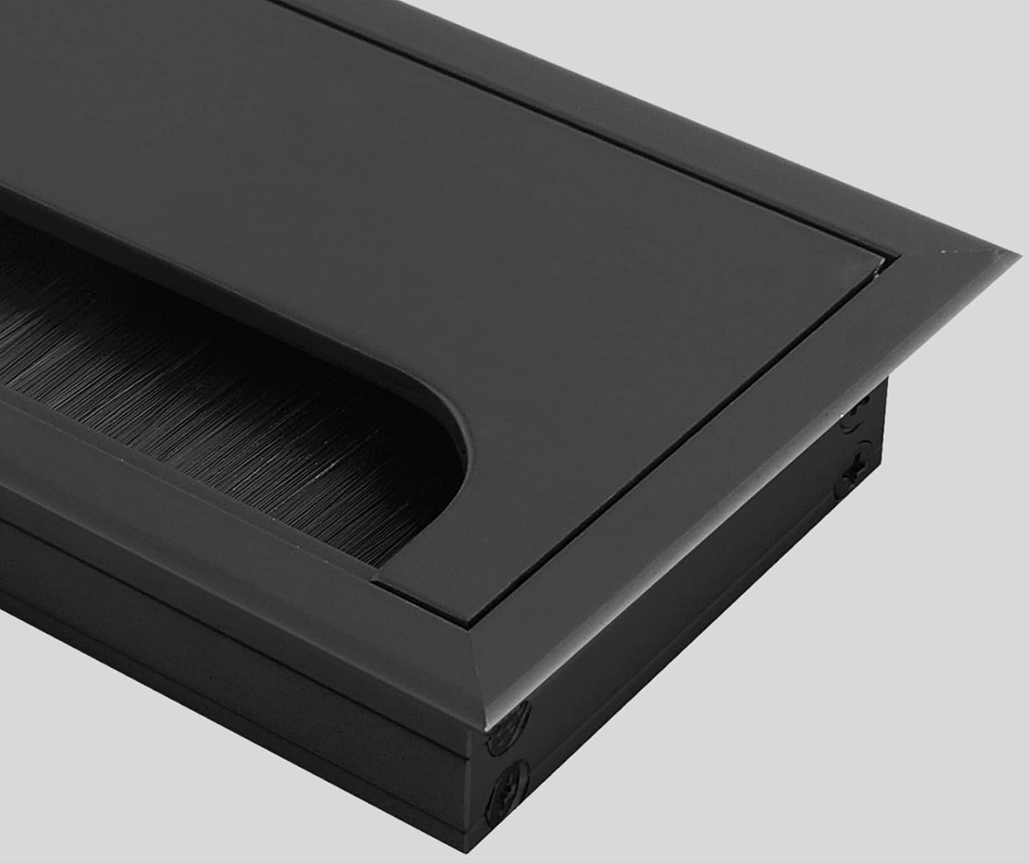 GTV - Merida Cable Grommet - Cable Guide with Opening Lid - Cable Passage Rectangular Cable Organisation for Furniture Cable Passage/For Installation in the Worktop / 80 X 500 Mm/Black image number 6