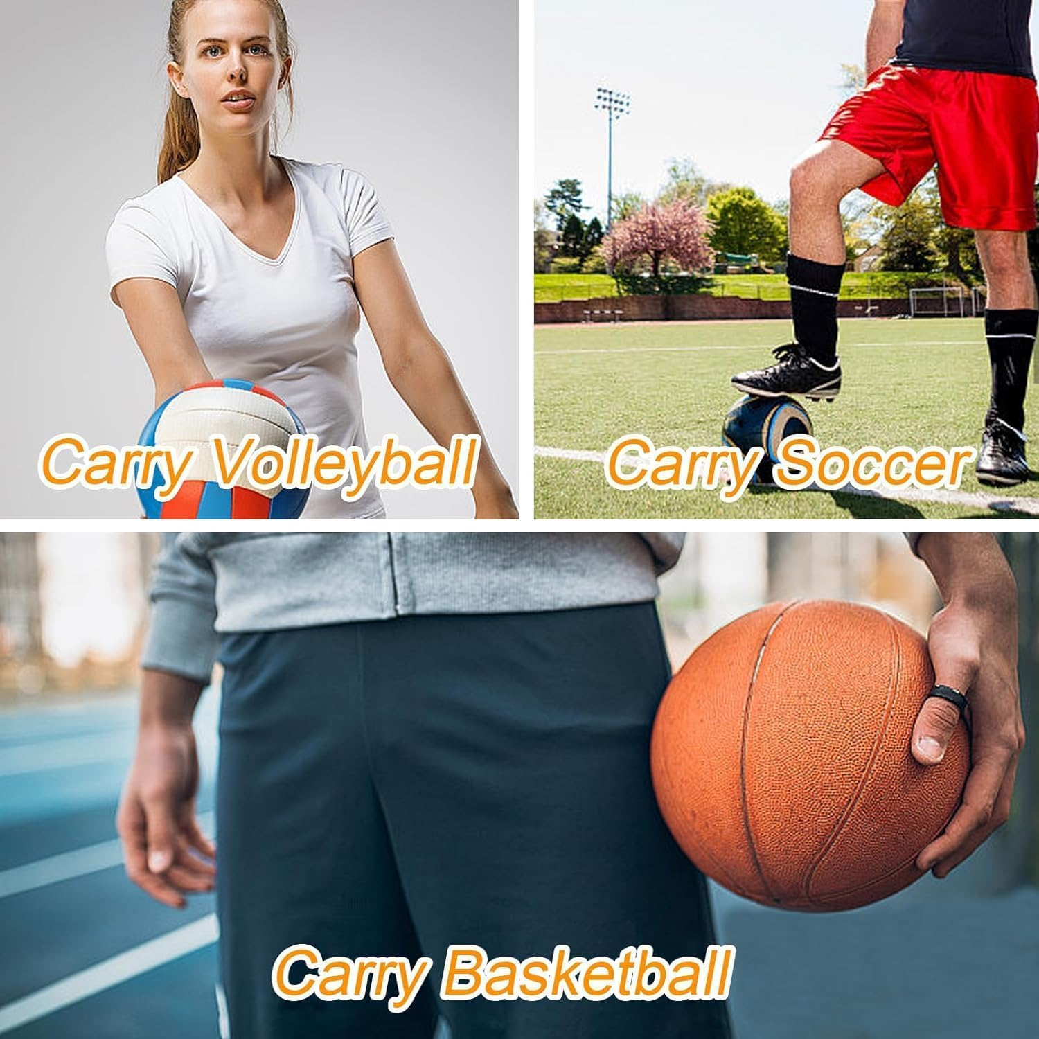 Single Ball Bag with Zipper Pocket,1Pc Single Mesh Ball Bag,Volleyball Bag with Zipper Pocket,Soccer Ball Bag,Basketball Bag with Quick Release Buckle,Volleyball Mesh Bag with Clip,Clip on Ball Holder image number 6