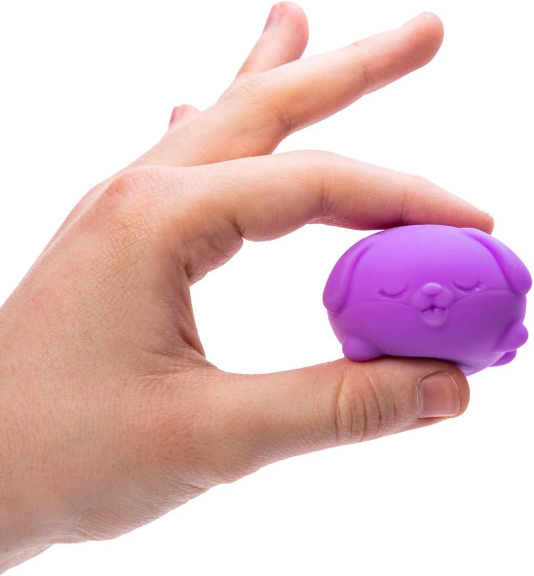 Needoh Teenie Funky Pups - Mini Squishy Dog Fidget Toy, Dough-Filled Stress Relief, Squeeze & Smush, 8 Funky Faces, 3-Pack, Assorted Colours, Compact & Fun for All Ages 3+ image number 1