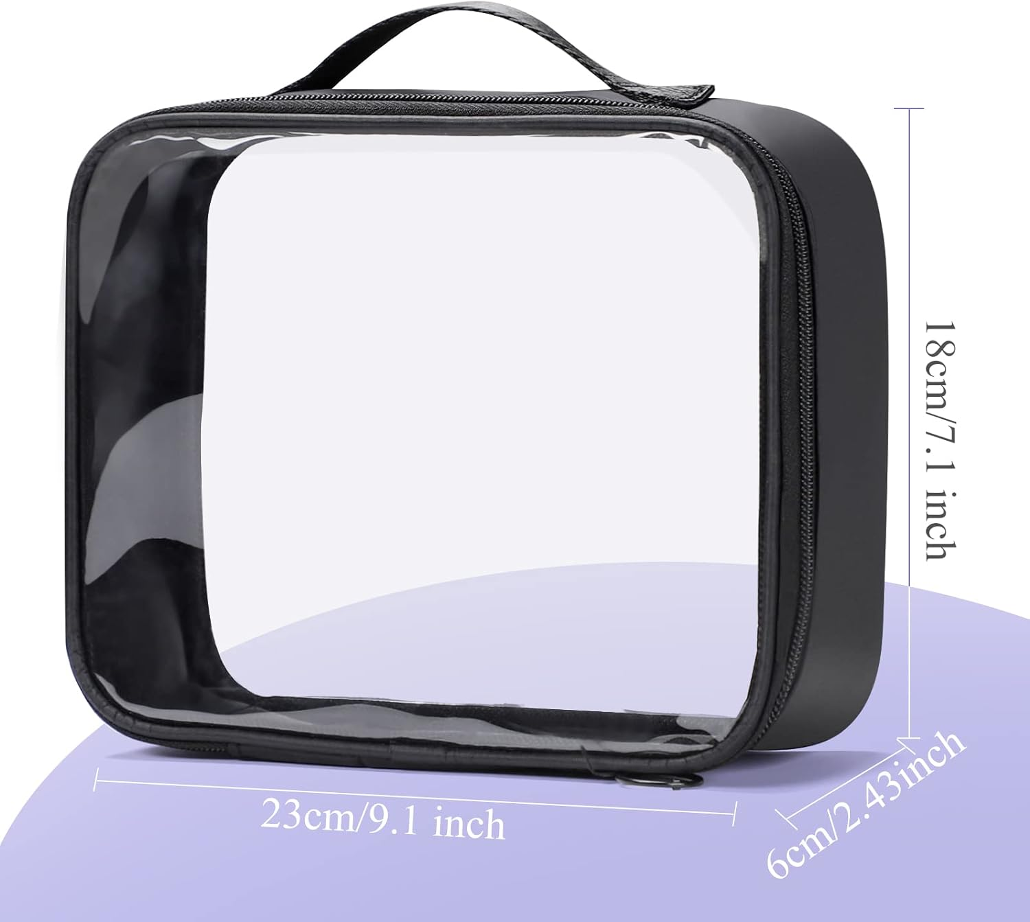 Sightor Clear Makeup Bag, 2Pcs TSA Approved Toiletry Bag Air Travel Cosmetic Bag Quart Size PVC Travel Toiletries Bag for Women Men image number 3