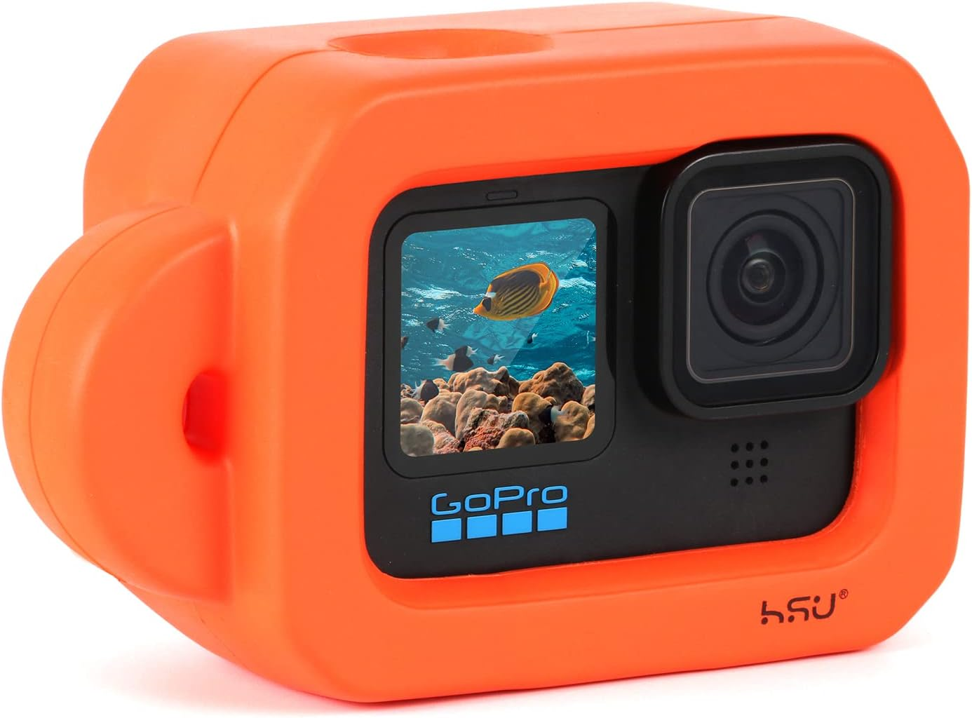 HSU Floaty Case for Gopro Hero 12/11/ 10/9 Black, Floating Case with Long Screw and Adhesive Anchors for Snorkeling, Surfing, Wakeboarding, Gopro Hero Accessories image number 2