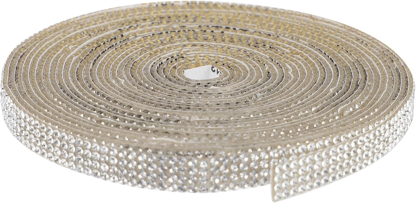 Diamond Ribbon Self-Adhesive Ribbon Sticker Silver Rhinestone Trim Elegant Appearance for Decorating Headpiece and Shoes Wedding New Year DIY Crafts image number 1