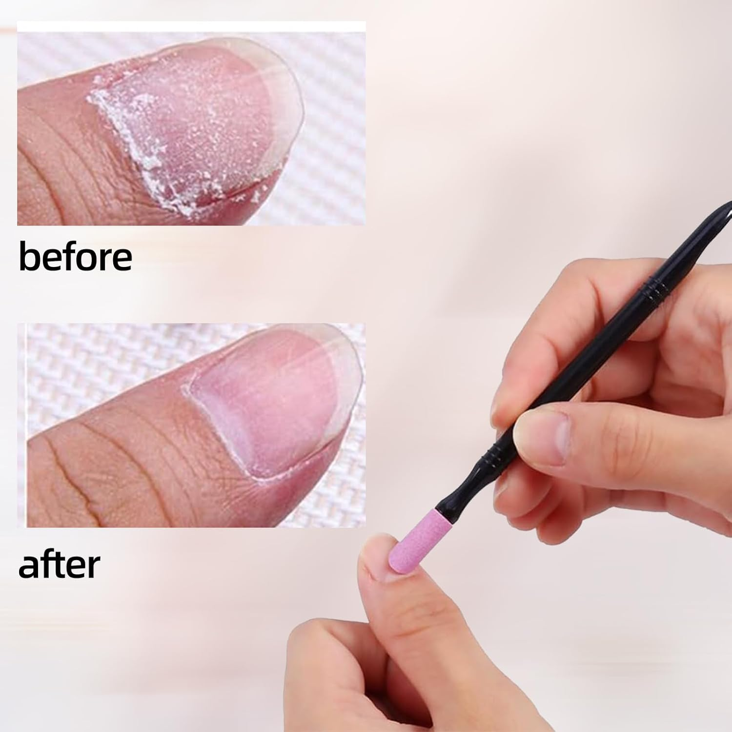 Bamyli Pack of 10 Cuticle Remover, Double Headed Nail Files, Cuticle Pusher Pens, Manicure Grinding Pens, Quartz Nail Care Set, Cuticle File Trimmer, for Nail Bed Cleaning and Care image number 6