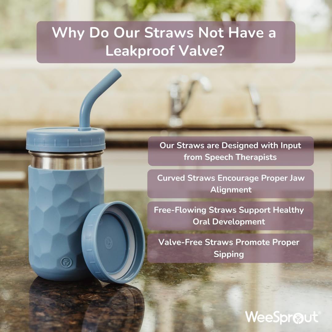 Weesprout 2-In-1 Drinking Cups for Kids, Stainless Steel Cups for Smoothies, Silicone Straws with Straw Stoppers, Premium Plastic Twist Lids, Easy-Grip Sleeves, Set of 4 Dishwasher Safe Kid Cups image number 4