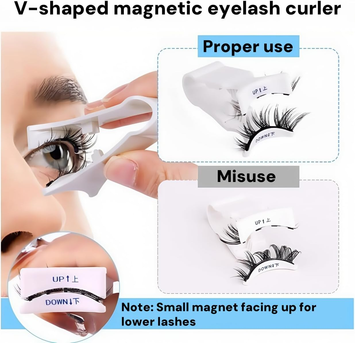 Magnetic False Eyelashes,Magnetic Eyelashes,Long Lasting Reusable with Applicator,Magnetic Lashes,Natural Look No Glue or Eye Liner Needed False Eyelashes Waterproof, Easy to Wear(2 Pairs) image number 1