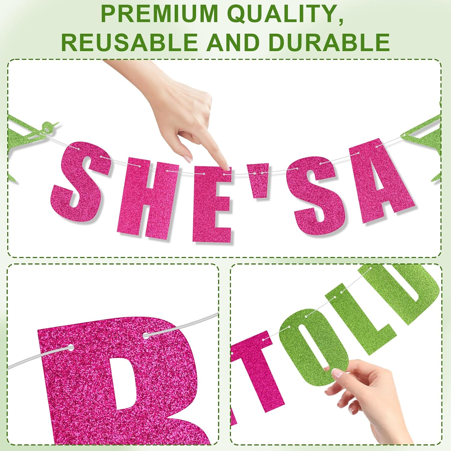 SHE'S a Tini Bit Older Banner, Martini Party Decorations Green Martini Party Decorations Garland Backdrop for Party Decoration Bachelorette Birthday Decor image number 4