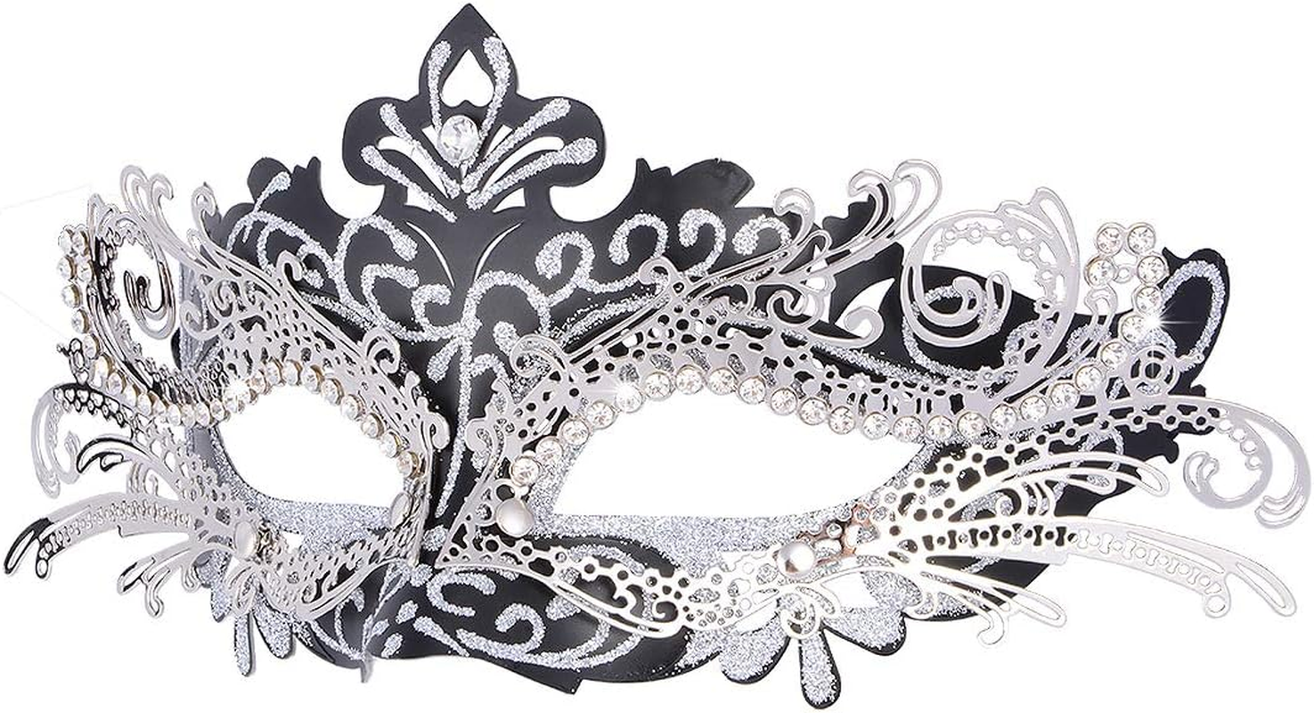 Hoshin Masquerade Mask Mardi Gras Deecorations Venetian Masks for Womens (White)