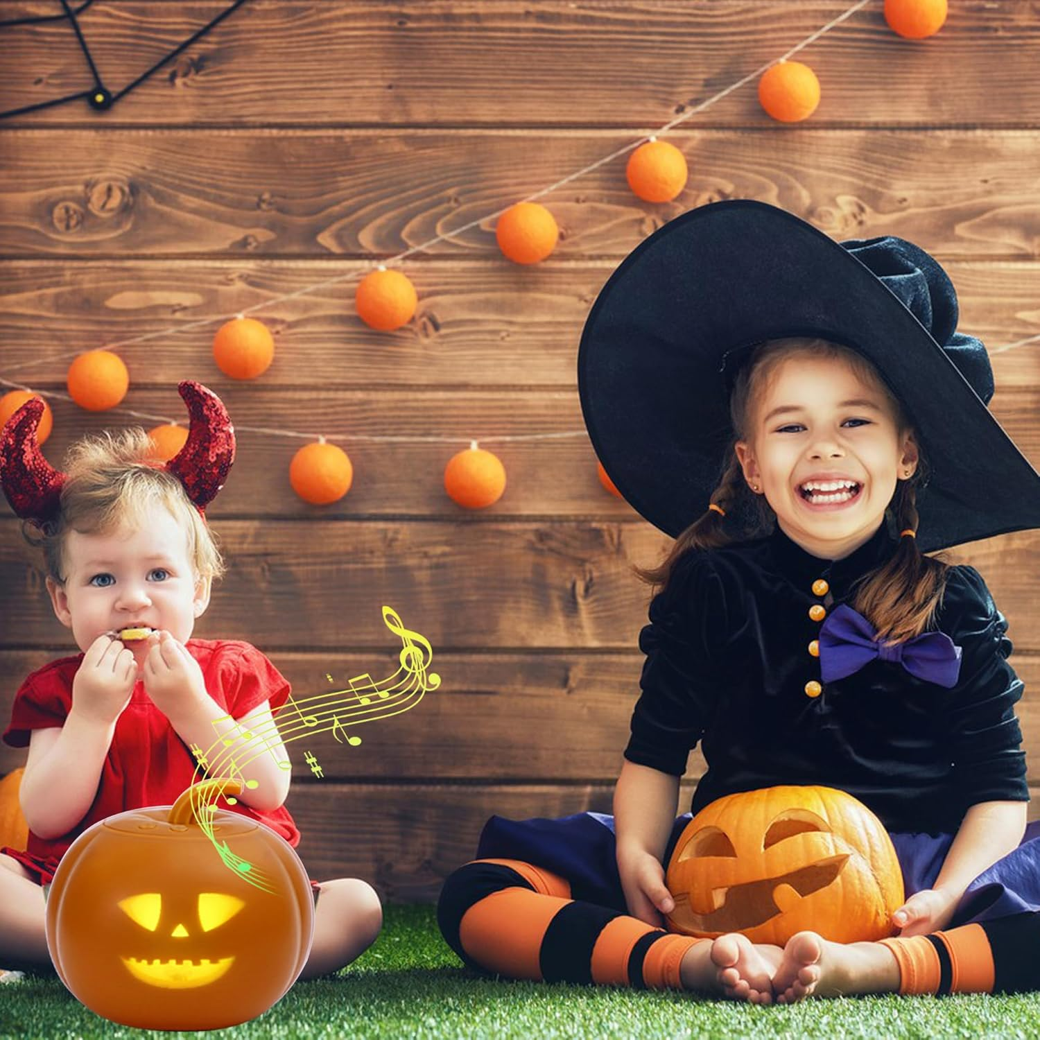 Lamp De Projection Anim&eacute;e Citrouille Halloween, 16 Animations Et Effets Sonores, Version Anglaise, Haut-Parleur Projecteur Int&eacute;gr&eacute; Pour Halloween D&eacute;coration F&ecirc;te De Famille image number 1