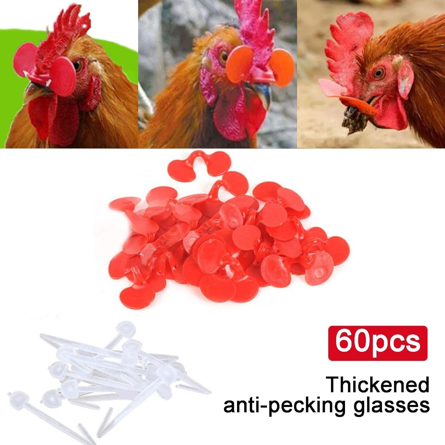 Poultry Eyes Peeper Glasses,Small Anti-Pecking Poultry Blinders Chicken Spectacles | Chicken Equipment Supplies Poultry Spectacles Seta-Au image number 3