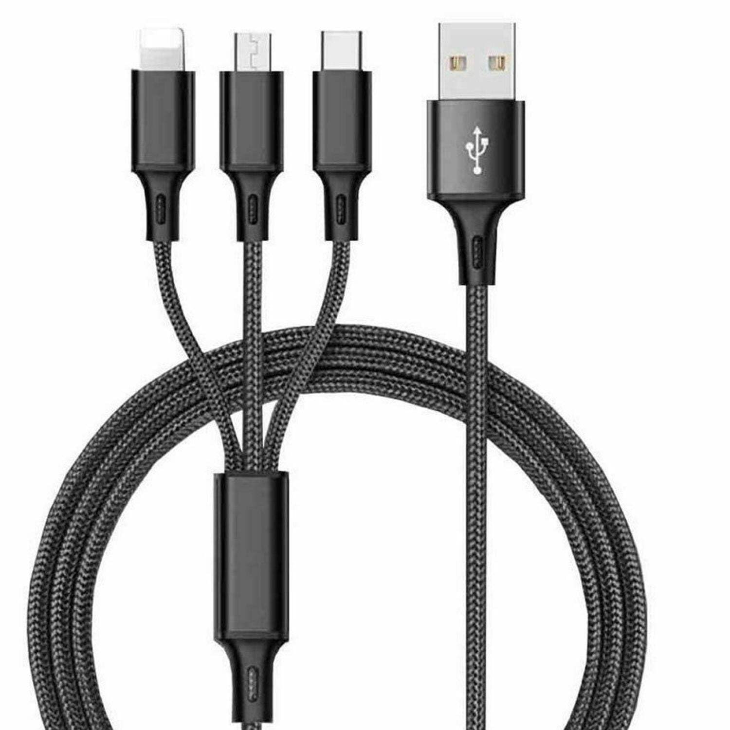 Salesbay Multi Charger 1.2M Cable 3In1 Fast Charging USB Universal Type-C Micro image number 2
