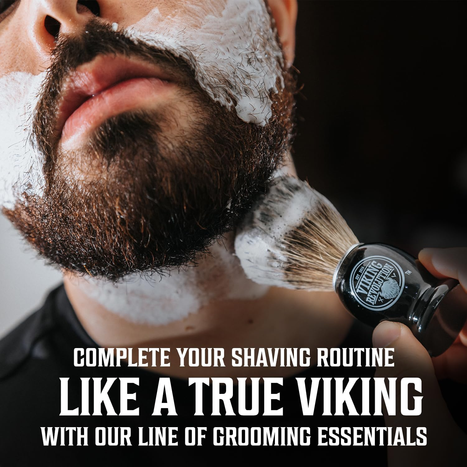 Viking Revolution Luxury Shaving Cream for Men- Sandalwood Scent - Soft, Smooth & Silky Shaving Soap - Rich Lather for the Smoothest Shave - 5.3Oz