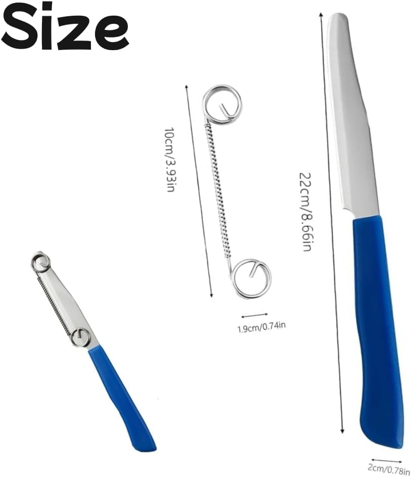 2Pcs Quick Slicing Knife, 2024 New Magic Fruit Vegetable Peeler,Peeling Slicing Knife with Removable Spring,Multifunctional Stainless Steel Fruit Slicer, Peeler Vegetable Peeler Slicer for Kitchen image number 6