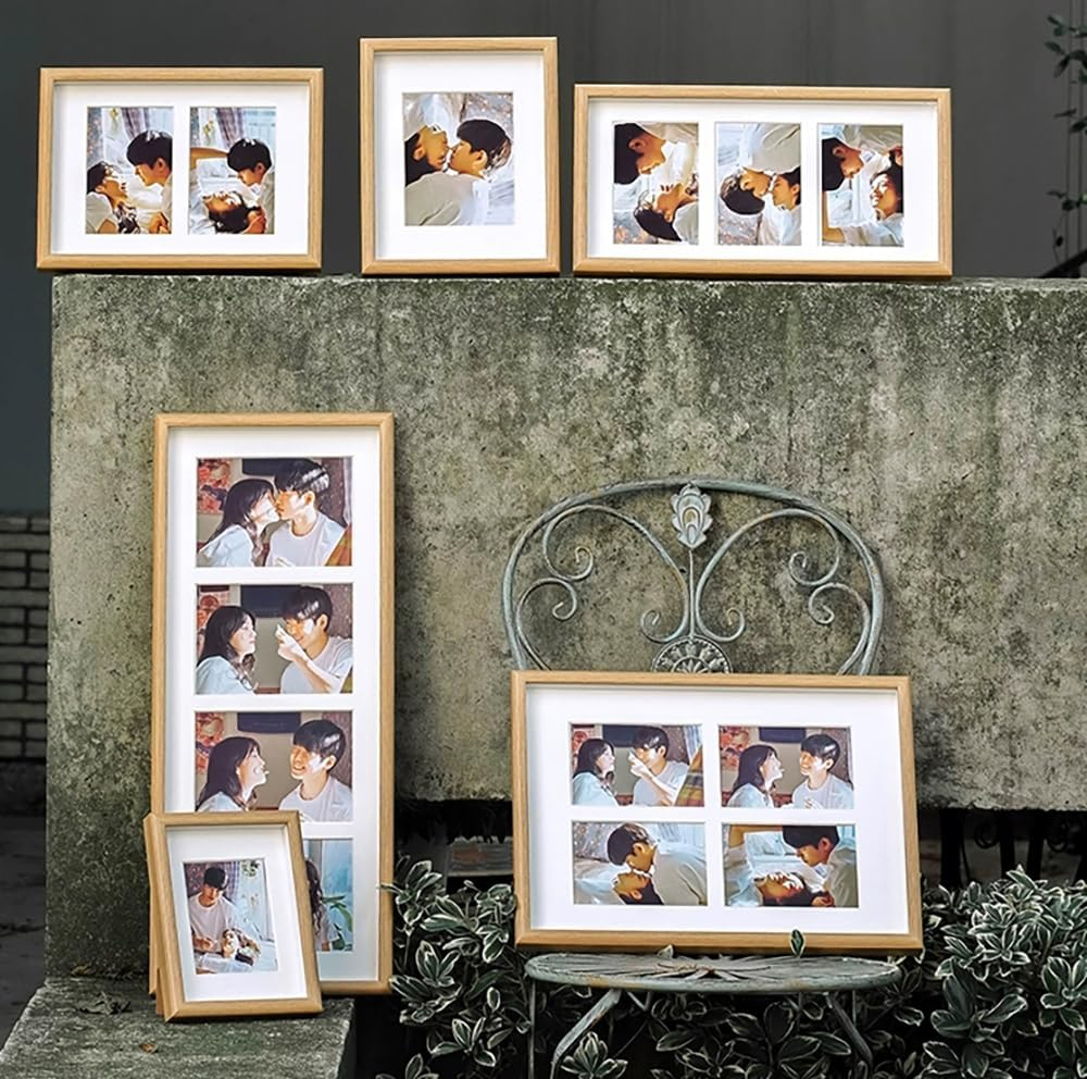 Signature Collection Collage Picture Frame, 4X6 Photos, Wall Display, Shatter-Resistant Glass (Wood Color, 3 L) image number 2
