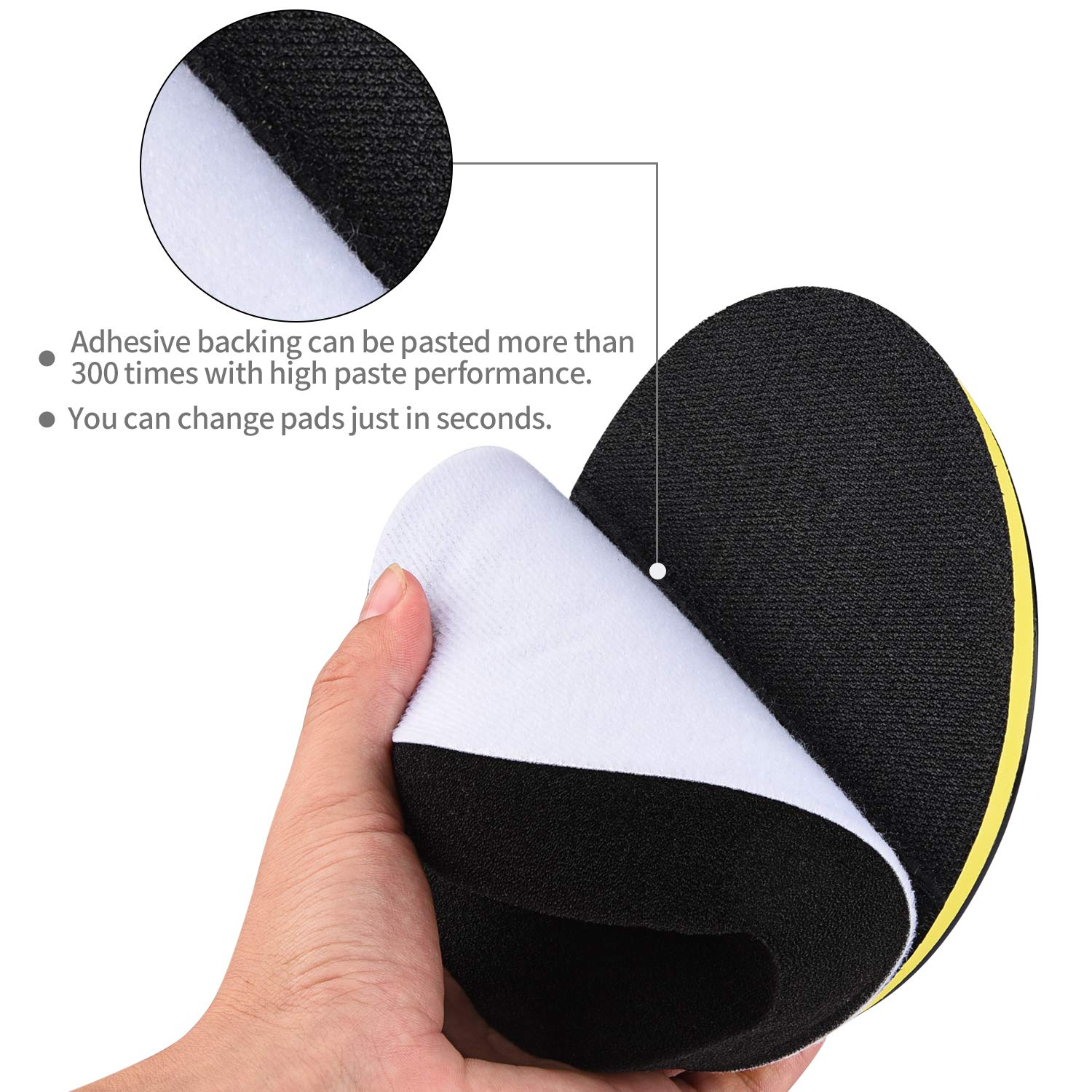 5 Inch(125 Mm) Drill Polishing Pads 11 Pcs Car Polishers and Buffers Compound Buffing Kits Drill Attactment for Auto Polisher,Sanding,Waxing image number 6