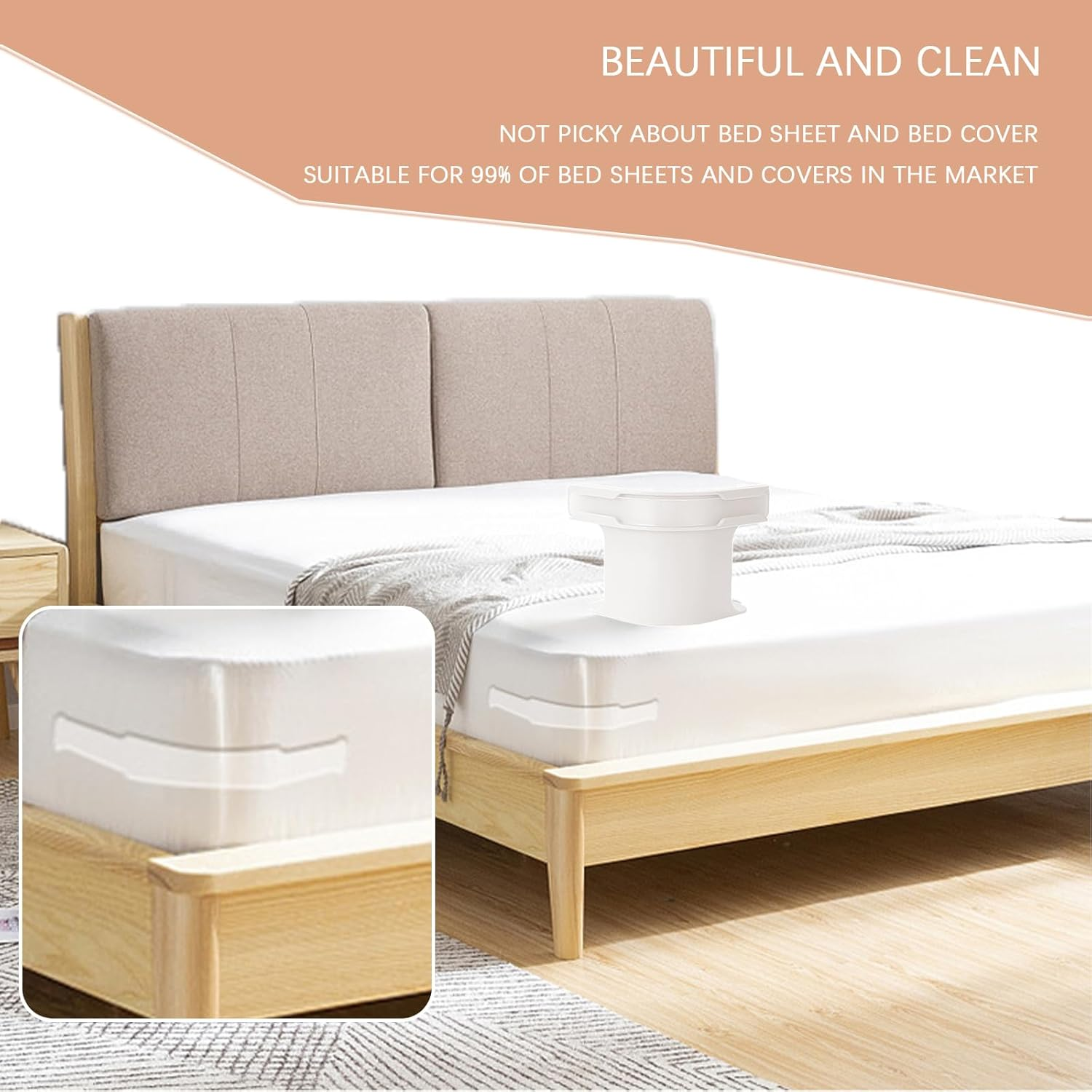 4Pcs Bed Sheet Holders for King/Queen/Double/Single Mattresses - Non-Slip Fitted Corner Grippers, No-Pin Invisible Clips, Stay-Put Bedding System, Mattress Protector Fasteners image number 3