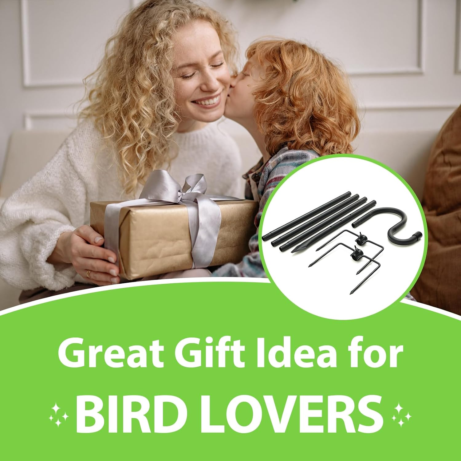 Bird Feeder Pole, 78" Shepherds Hooks for Outdoor Heavy Duty, Hummingbird Feeders Stand for Hanging Plants, No-Rust Shepherd Hook Hanger Stick with Stable 5-Prong Base for outside Garden Yard Wedding image number 5