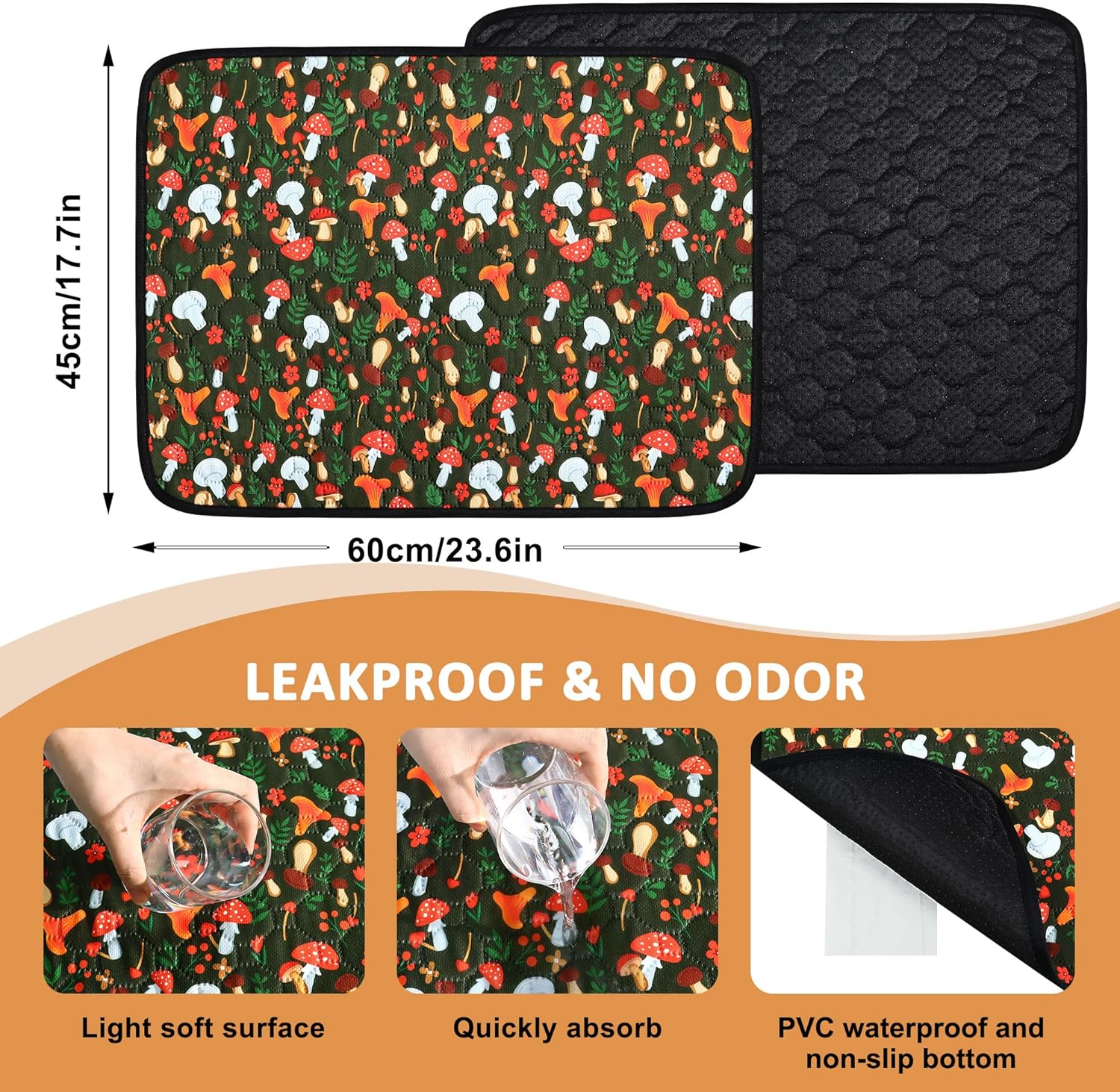 Pack of 2 PIPI Pads for Guinea Pigs, Super Absorbent Small Animal Pee Pads, Waterproof Pipipads for Guinea Pigs, for Small Animals, Rabbits, Hamsters, Puppies, Washable and Reusable image number 4