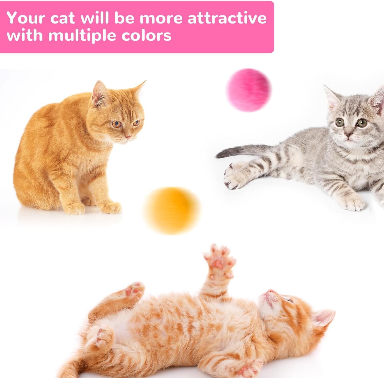 Pack of 50 Felt Balls for Cats 2.5 Cm Pompoms Balls Cat Toy Colourful Pom Poms Soft Plush Cat Balls Indoor Cat Interactive Pom Poms DIY Creative Craft Small Pom Poms (Multi-Colour) image number 5