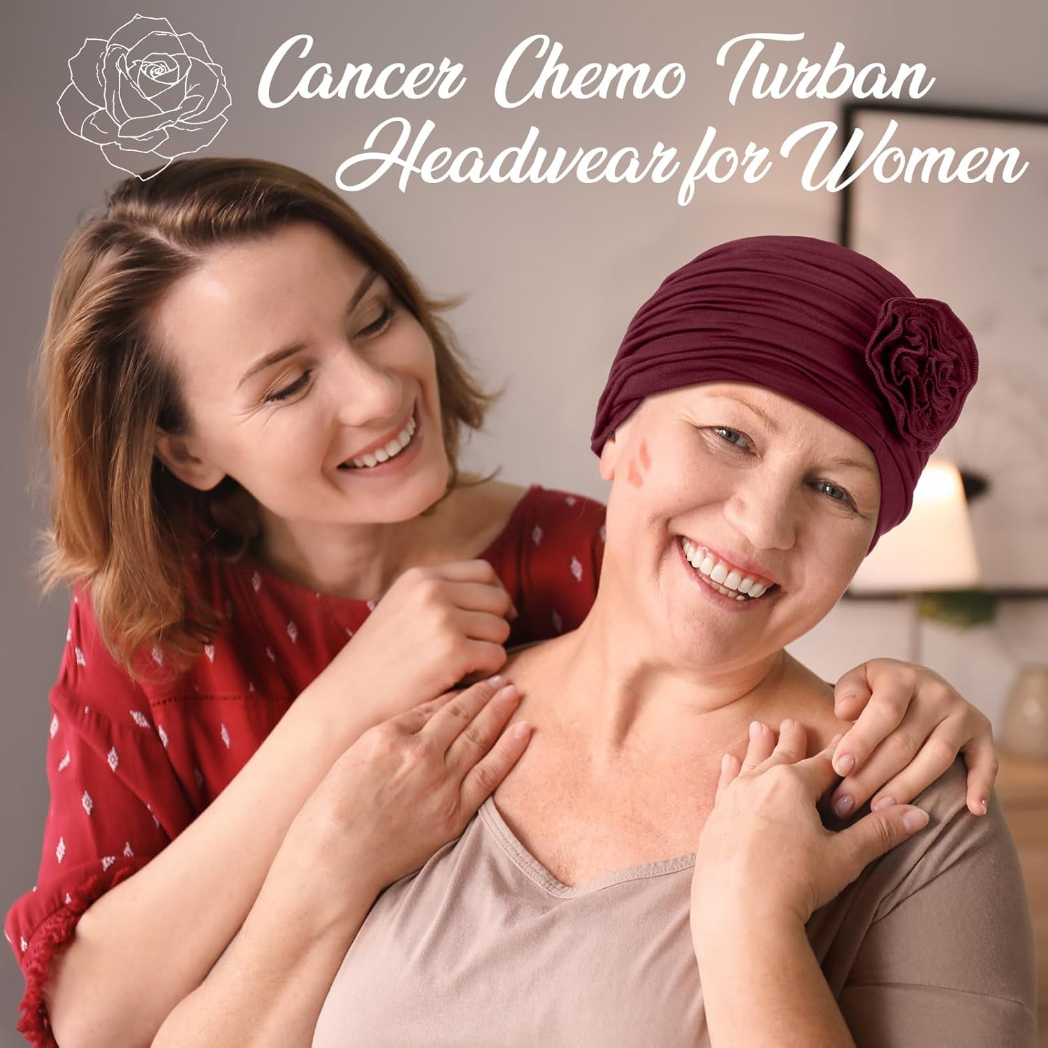 Jenpen 4 Pcs Cotton Beanie Turban Headwear for Women Soft Cancer Chemo Head Scarf Hats Elastic Covers Wraps for Women'S Hair