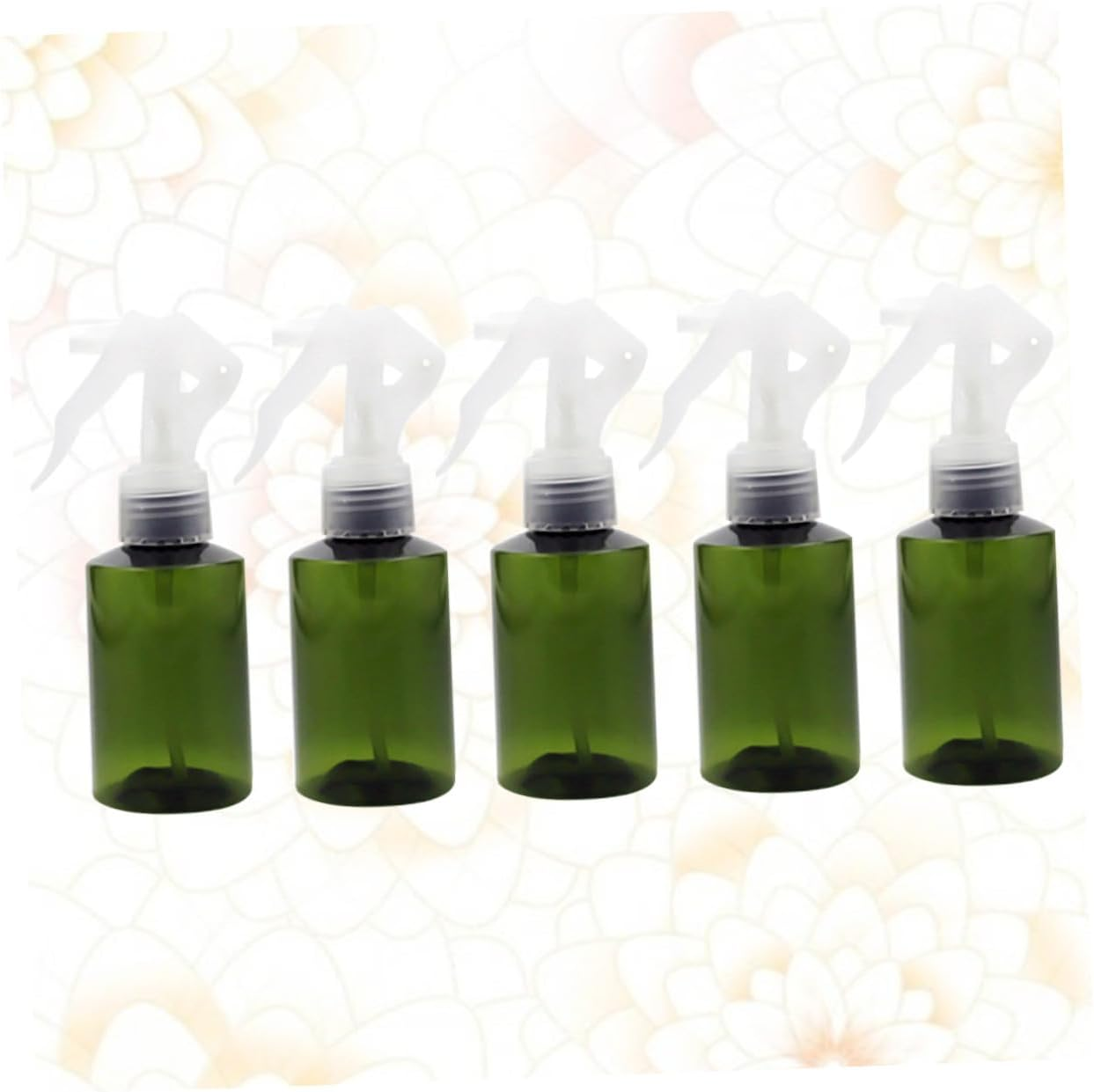 PAMINGONO 5Pcs 100Ml Plastic Spray Bottles Fine Mist Sprayer, One-Hand Pressure Dispensing Trigger, Green Square Subpackaging Bottles for Travel and Home Use image number 5