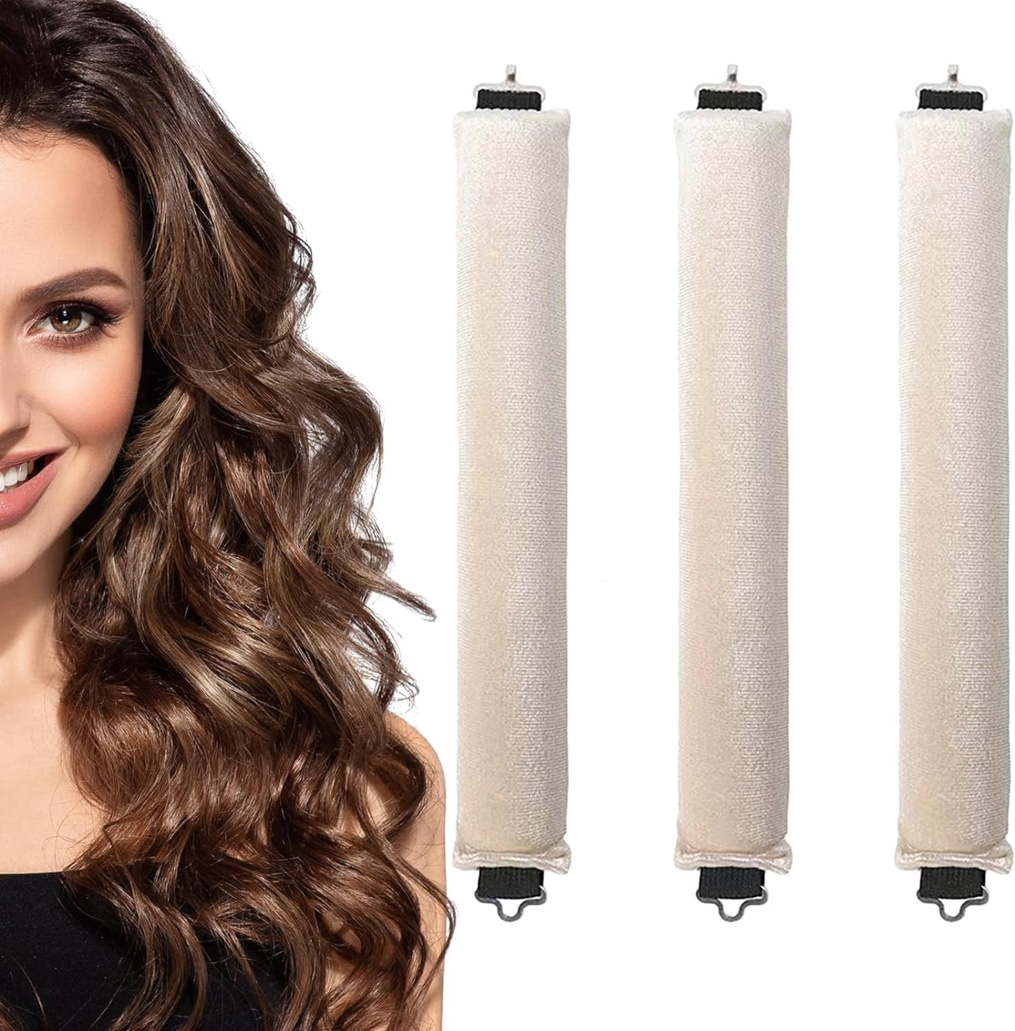 Heatless Curls Overnight Blowout Rod,3Pcs Heatless Hair Curler Blowout Rod,Overnight Heatless Hair Curler,Overnight Heatless Curls Blowout Rod with Hook,Overnight Heatless Curls Blowout Rod for Women image number 5