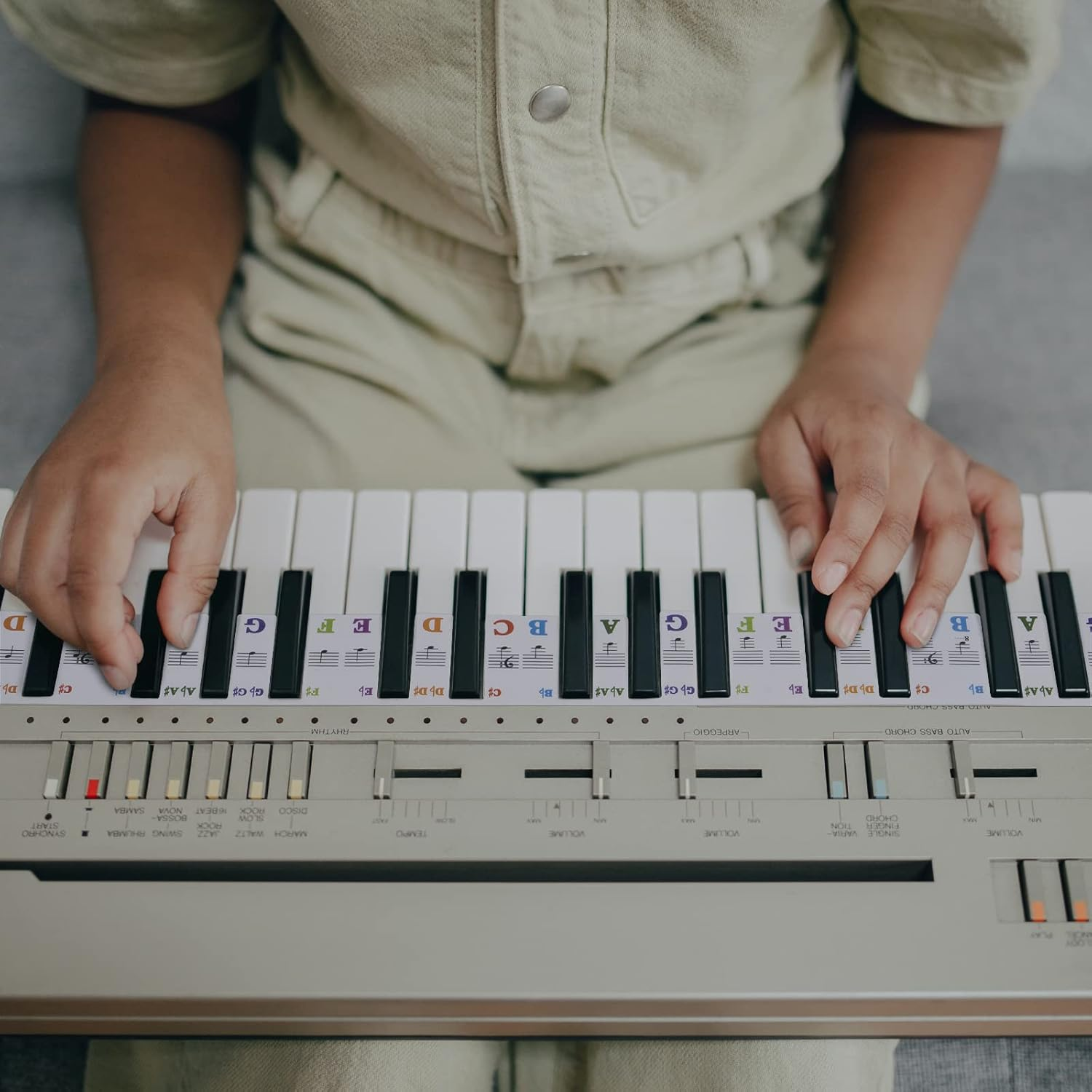 Piano Keyboard Notes Guide, 88 Full-Size Piano Key Labels No Need Stickers, Reusable Removable for Music Learners Beginners with Box image number 2