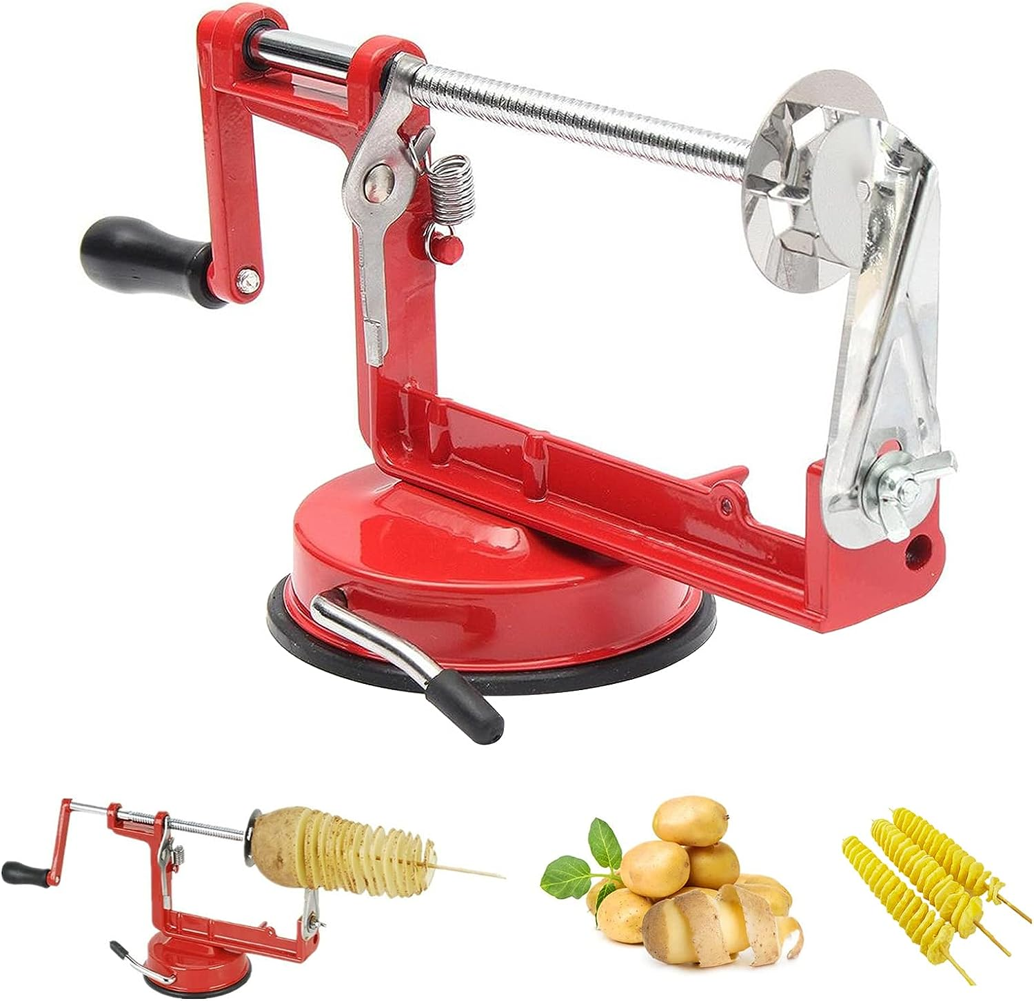 Tornado Potato Spiral Cutter, Stainless Steel Manual Potato Spiral Twister, Incisive Time Saving Vegetable Cucumber Slicer for Kitchen Cooking image number 5