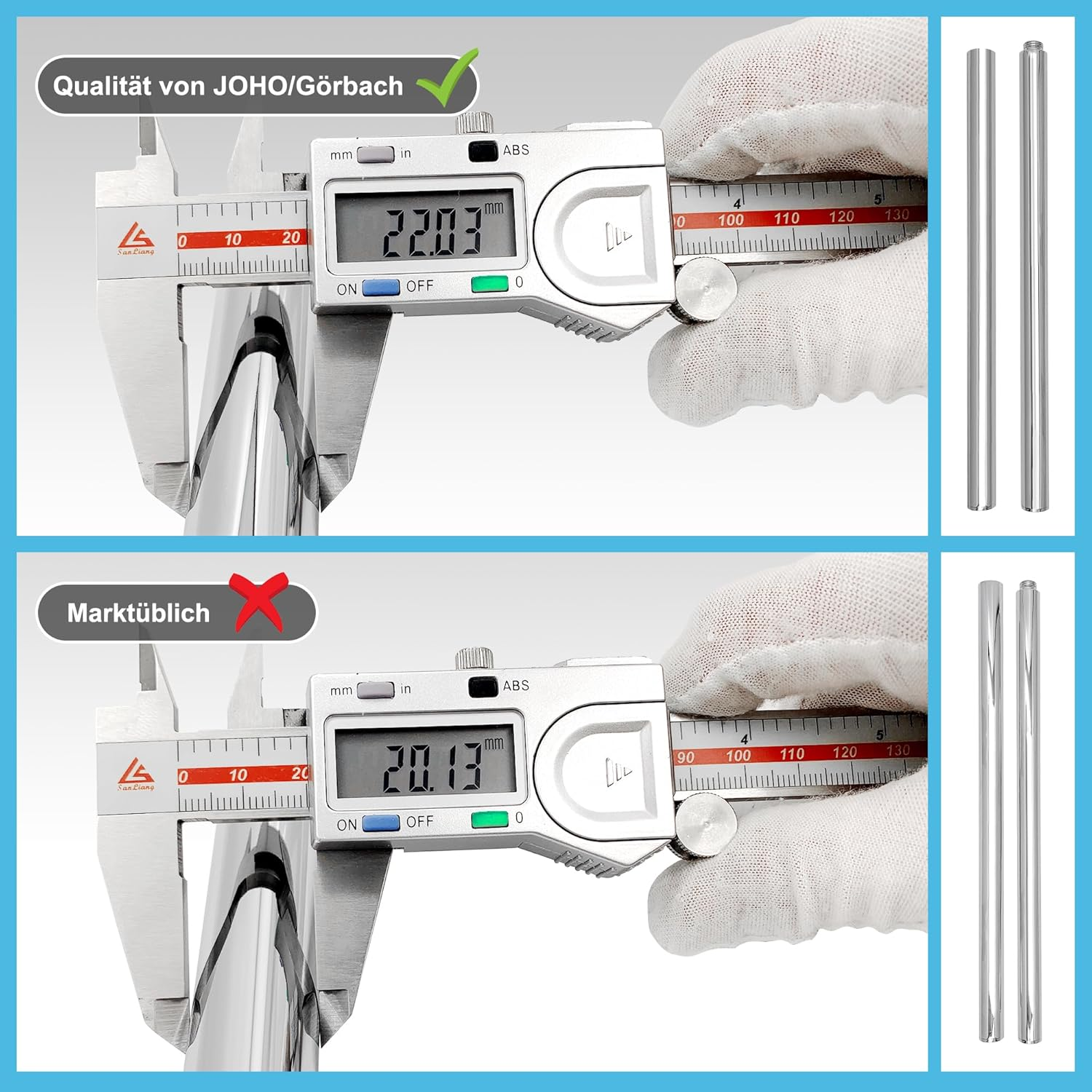 G&ouml;rbach 70Cm Stainless Steel Shower Bar with Shower Head Holder, Wall Bar Adjustable with Shower Shelf to Fit Existing Holes - Chrome image number 3