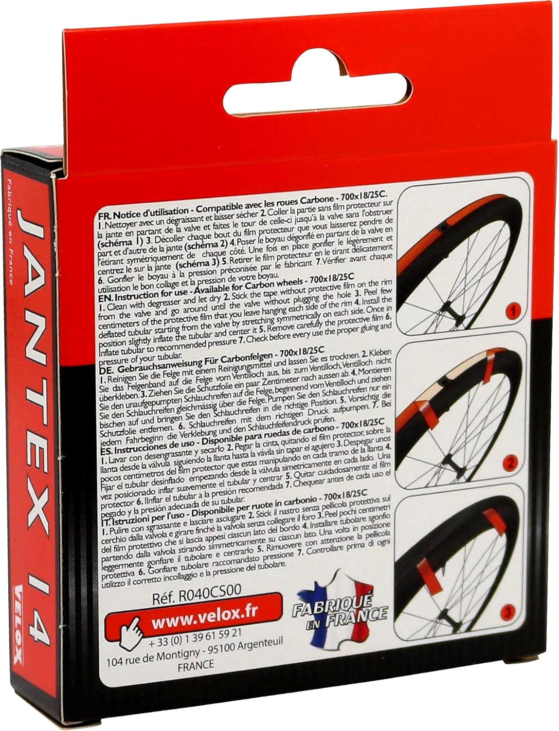 Velox Jantex 14 Double Sided Carbon Rim Tubular Tape, Transparent, 18Mm image number 3