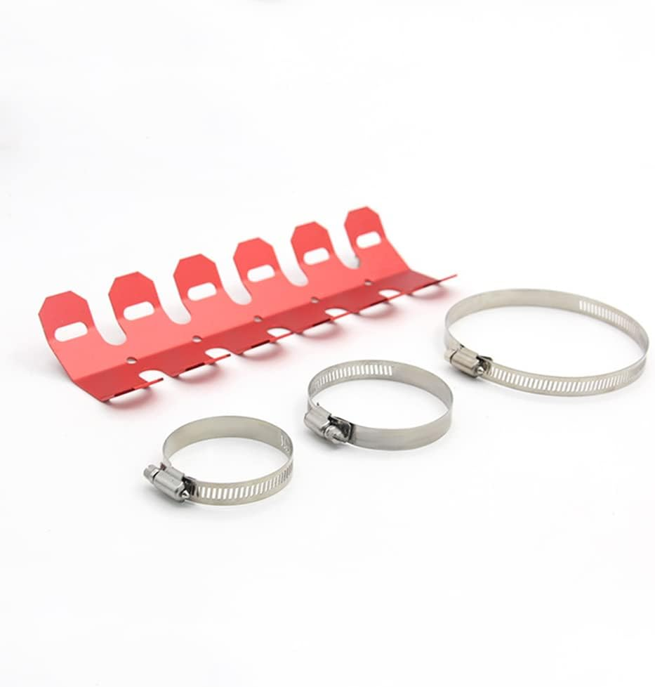 TOTMOX Motorcycle Exhaust Muffler Pipe Protector Heat Shield Cover, Aluminum Motorbike Shock Protection Professional Refit Accessories, Black/Red image number 6