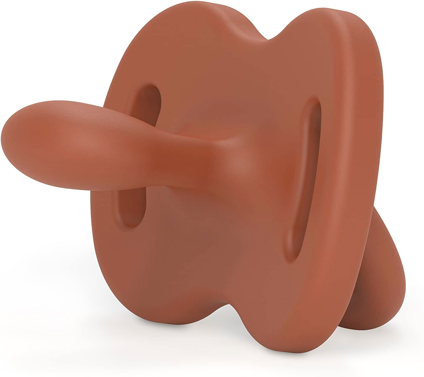 Suavinex Colour Essence All Silicone Soother with SX Pro Physiological Teat, Brick Red, 0-6 Months