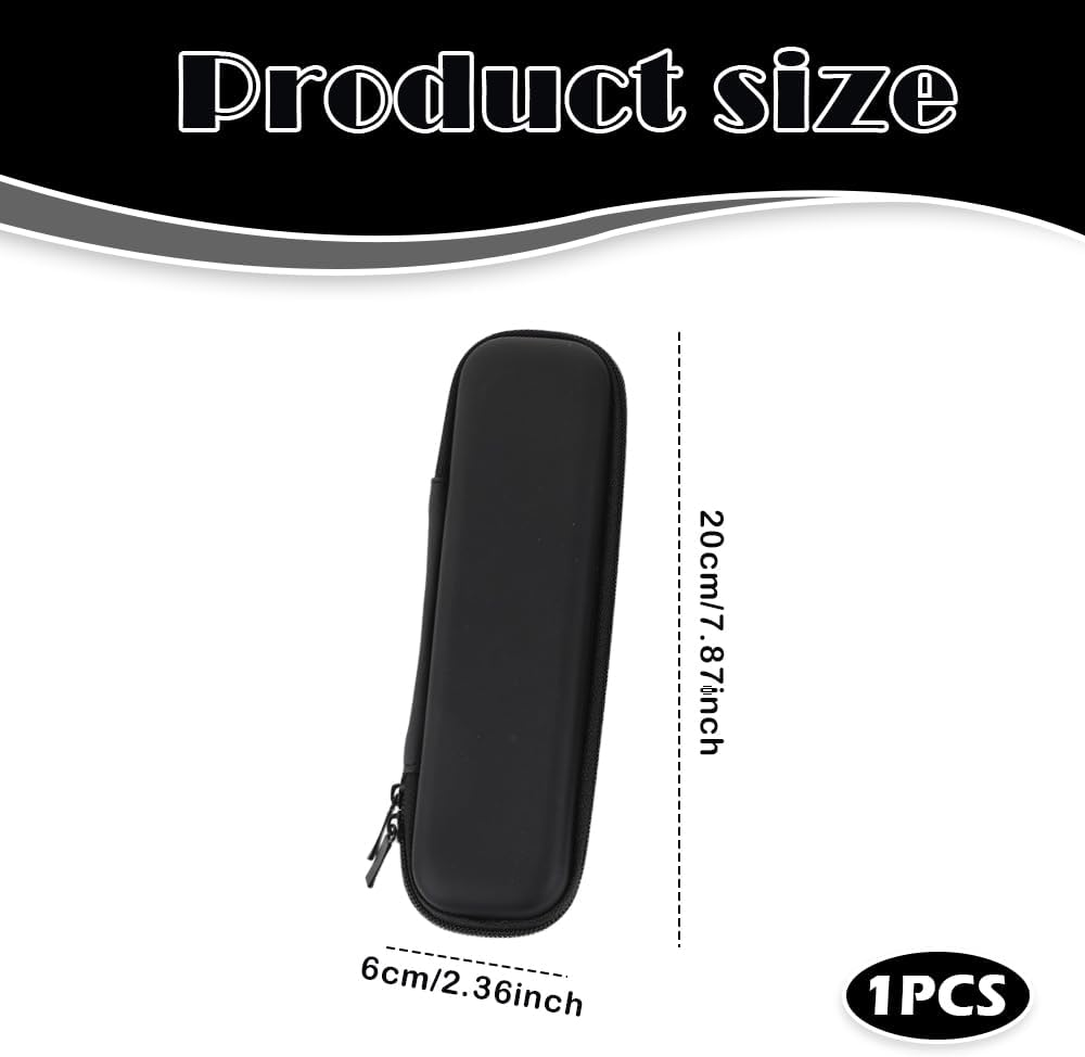 Hard Shell Pencil Case, EVA Durable Waterproof Stylus Pen Case, Small Zipper Storage Bag for Executive Pens, Stylus, and Data Cables (Black), Black, One Size, Fashion image number 3