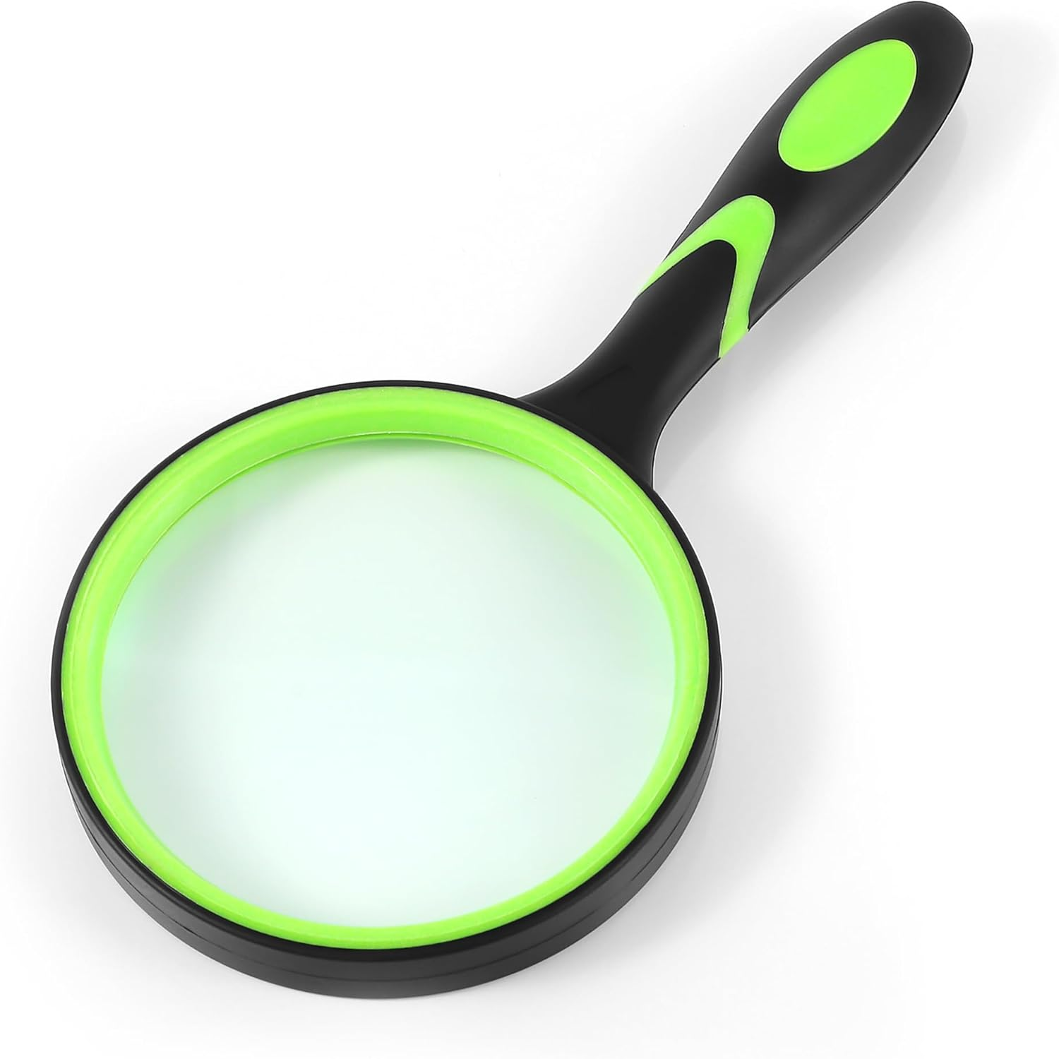 H HOKIZU 110Mm(4.4In) 10X Handheld Magnifying Glass, Shatterproof Magnifier for Kids Seniors,Real Glass Magnifying Lens for Book Newspaper Reading (Green) image number 3