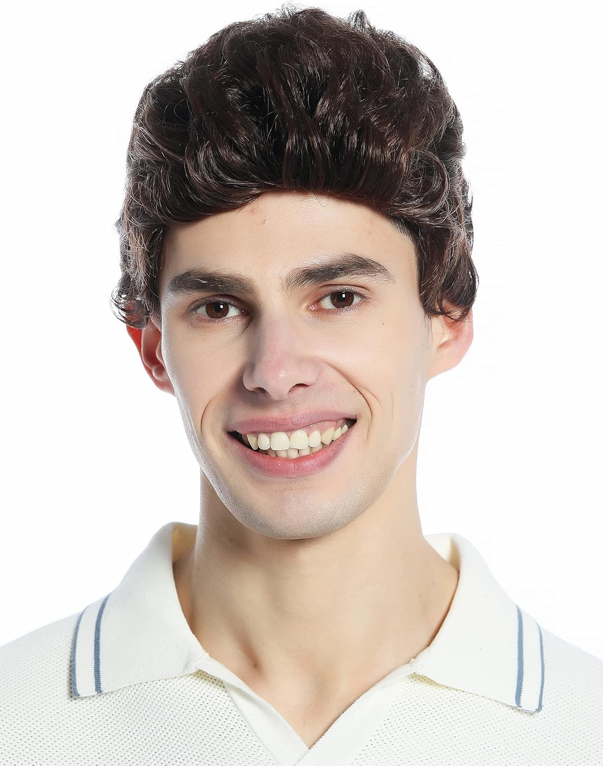 WIG ME up - DW1333A-6T30 Men'S Women'S Unisex Short Slightly Wavy Wig Great Chestnut Brown Mix - Maroon With Copper Strands (6T30) image number 6