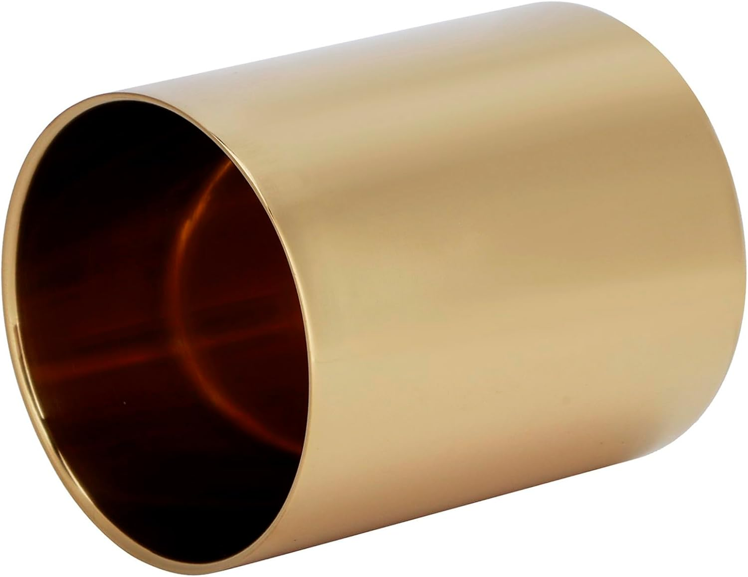 Stainless Steel Pencil Cup with Modern Design, Space-Saving, Multipurpose Organizer for Desk, Counters, Dressers, Tabletops, Premium Quality, Stable Placement (Gold) - Silver image number 4