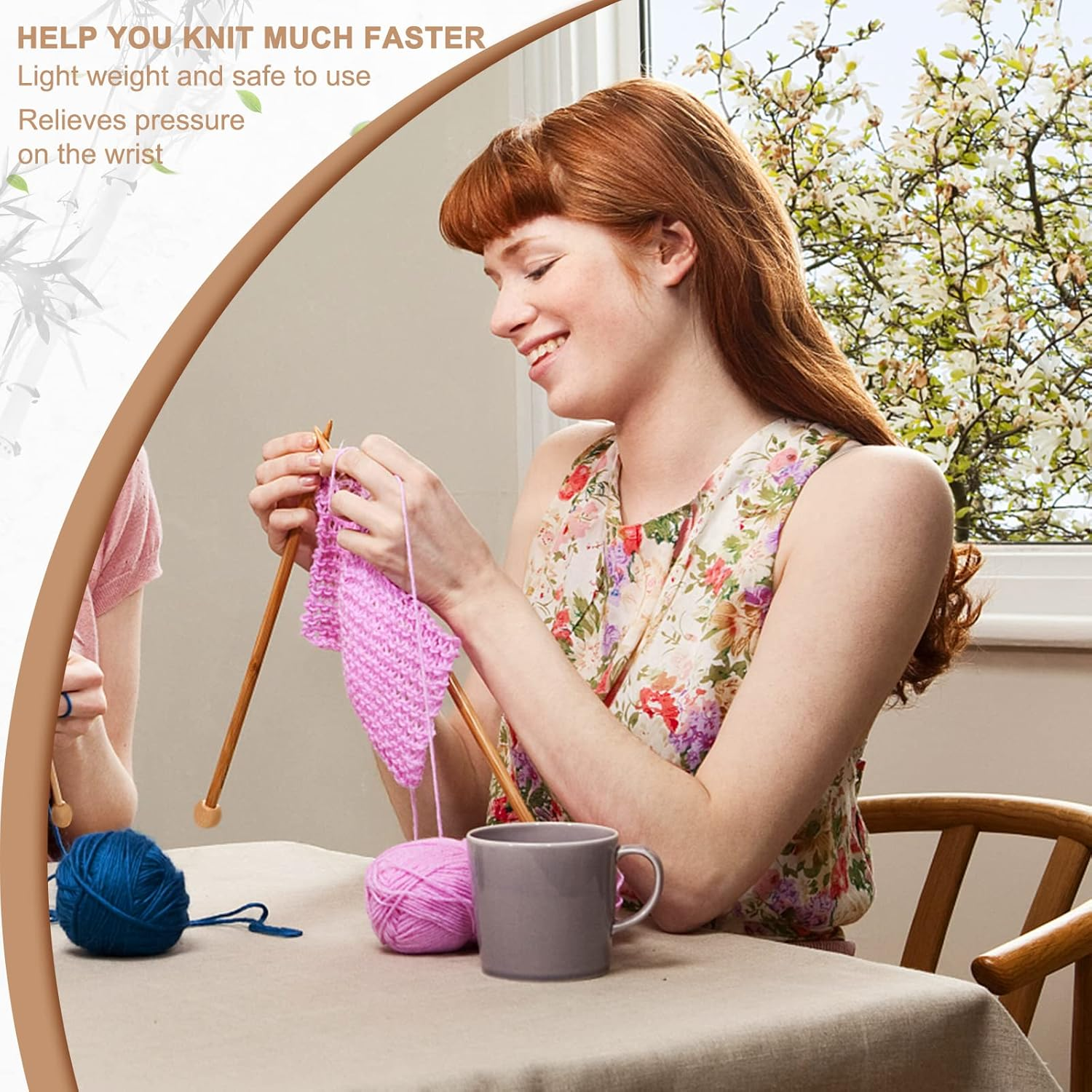 Aeelike 15Mm Knitting Needles, Thick Bamboo Knitting Needles 35Cm Long, Chunky Wooden Knitting Needles for Arthritic Hands, Large Knitting Needles 15Mm for Chunky Blanket Knitting image number 4