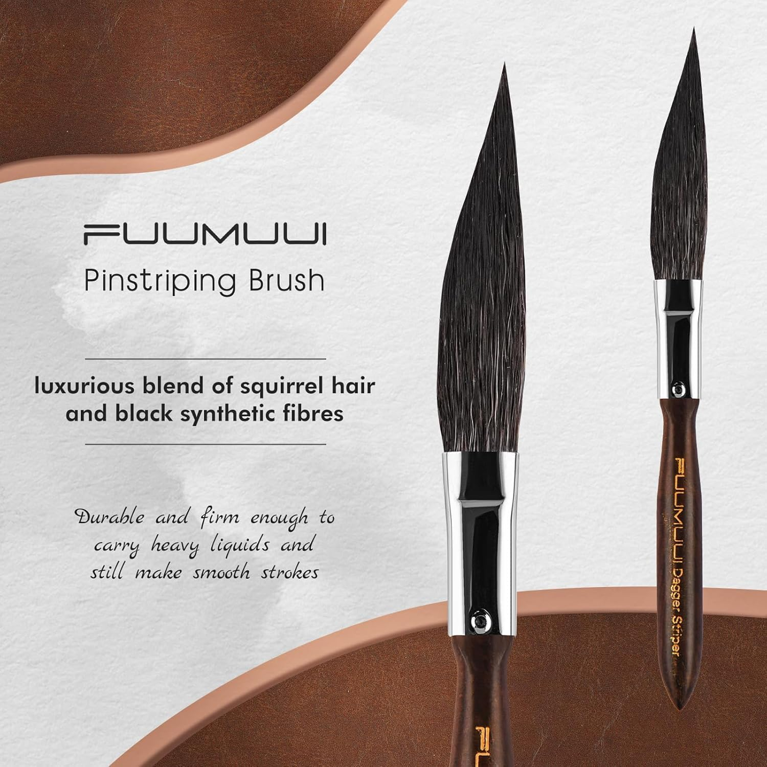 Squirrel Hair Pinstriping Brushes - 4 Squirrel Hair High Performance Striping Brushes, Multiple Sizes, Sword Liner Artist Brush, Sign Painting Brushes, Scroll Brushes - Watercolour Brushes image number 1