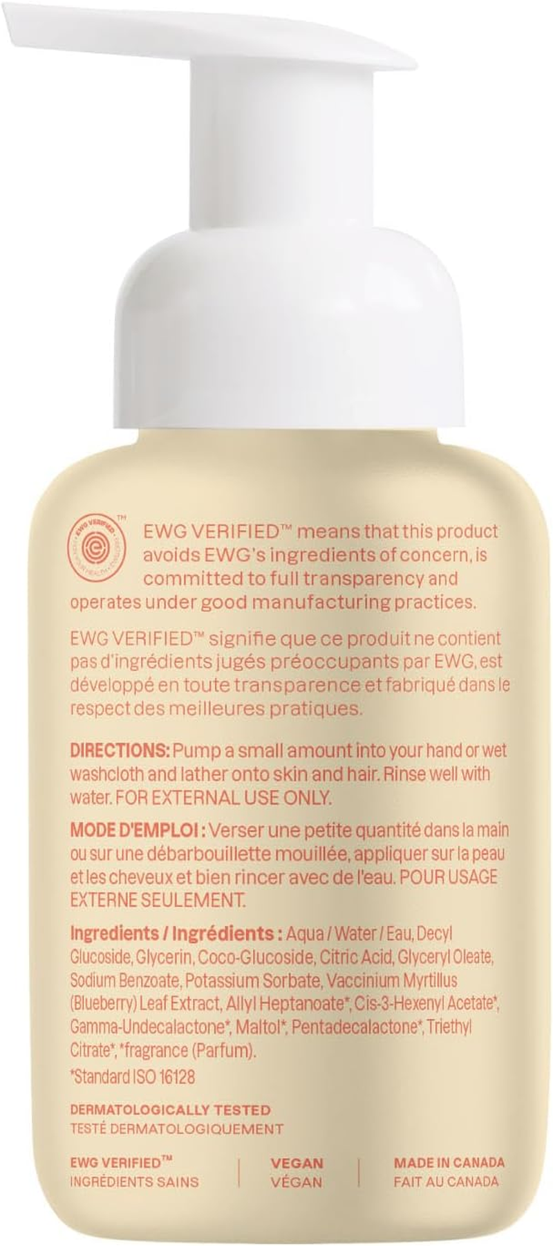 ATTITUDE Baby Leaves Science 2-In-1 Hair and Body Foaming Wash Pear Nectar 10 Fl Oz 295 Ml image number 6