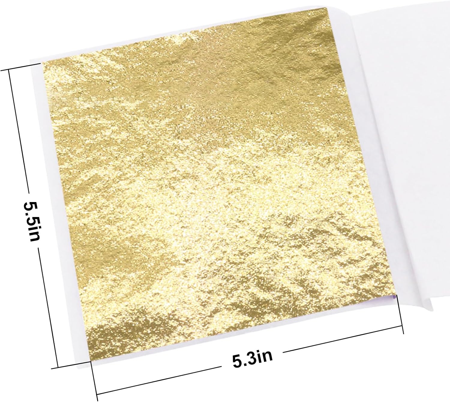 Gold Leaf Gilding Sheets 100 Sheets Imitation Leaf Sheets Gold Foil Sheets Metal Gold Leaf Papers for Gilding Crafts Paintings Arts Crafts Project Nail Deco Furniture Making Earring 8X8.5Cm (Gold)