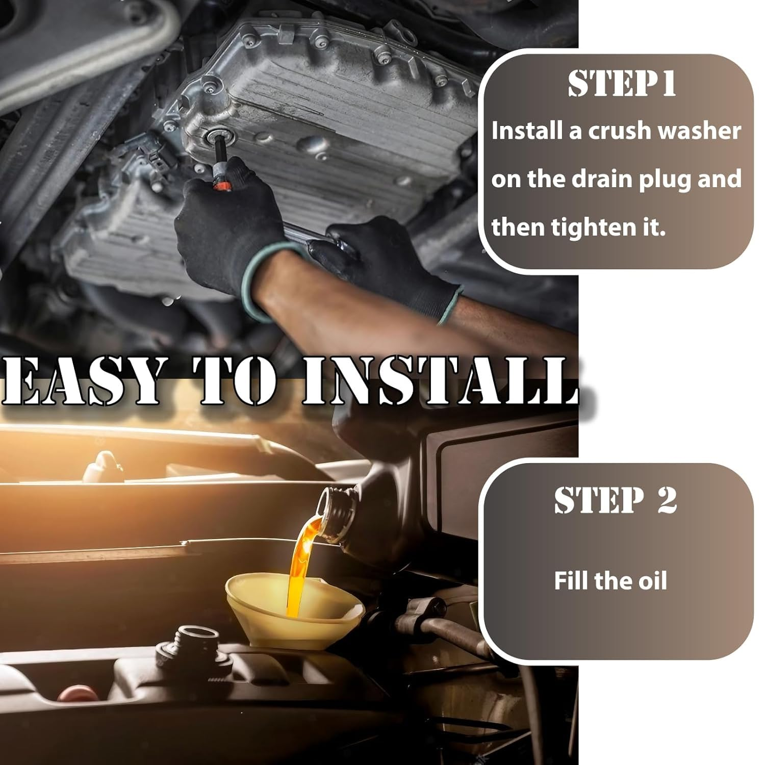 (12Pcs) 6Pcs Transmission Fluid&6Pcs Rear Differential Oil Drain Plug Washer Gasket Seal -20Mm+18Mm,Oem PN Part# 94109-2000&90471-Px4-000,Replacement for Hon-Da Acu-Ra Civ-Ic Acc-Ord Odys-Sey Fi-T image number 6