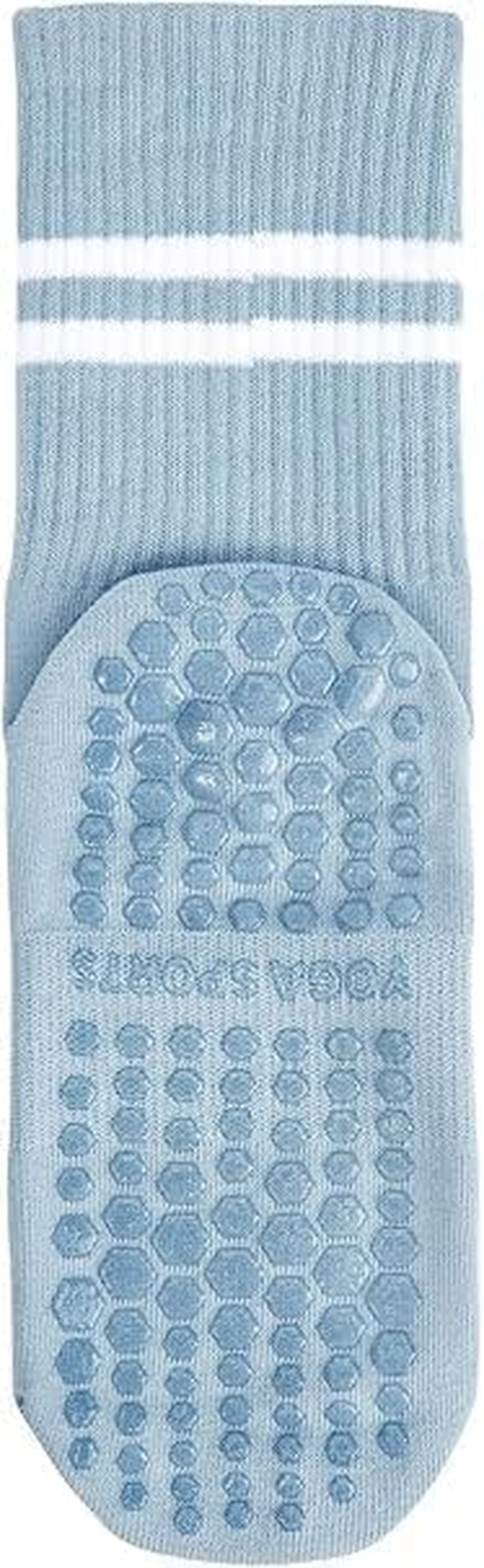 EASYNICE Yoga Socks for Ballet Dance Pilates Non-Slip Socks Women Yoga Socks with Grips for Women Barefoot Workout Pregnant Crew Socks Support Floor Breathable Soft Sport Socks 4 Pairs image number 4