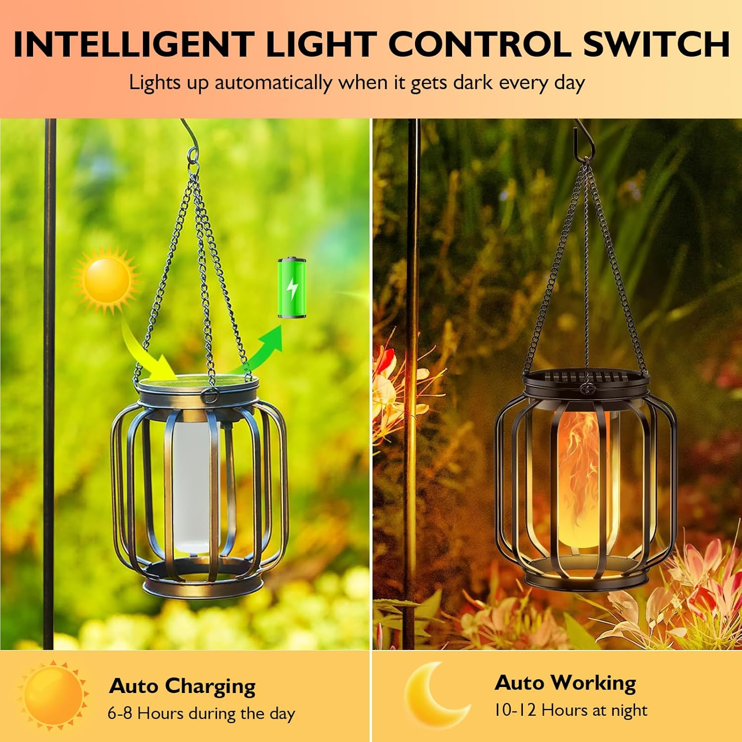 Pack of 2 Solar Lights Replacement Top, Solar Bulb, Solar Lights Replacement Parts Flame Lamp, Replacement Solar Module, Garden Solar Lights, Replacement Parts for Outdoor Garden Table Lamp Patio, 8.5 image number 4