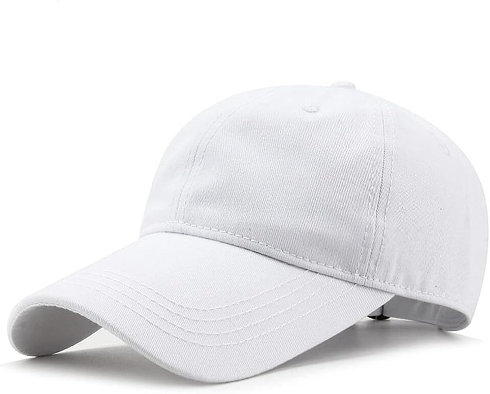 Yizhichu1990 3.5" Long Bill Oversize Baseball-Cap Men Women Plain Twill Cotton Polo Dad Hat image number 2