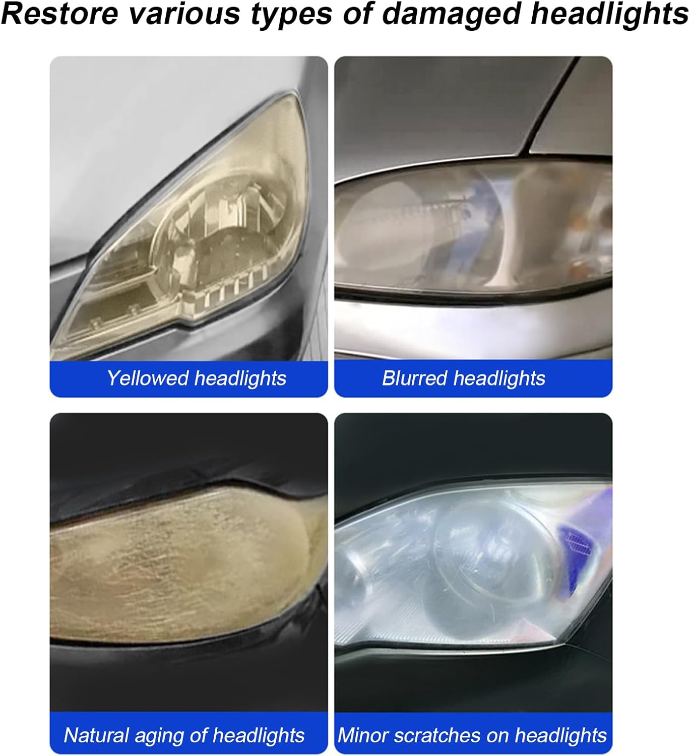Car Headlight Restoration Kit | Automotive Lens Restorer Coating Liquid - Long-Lasting Repair Restorer for Refurbishment Driver RV SUV Care Maintenance Vehicle Safe Driving Road Trip image number 5