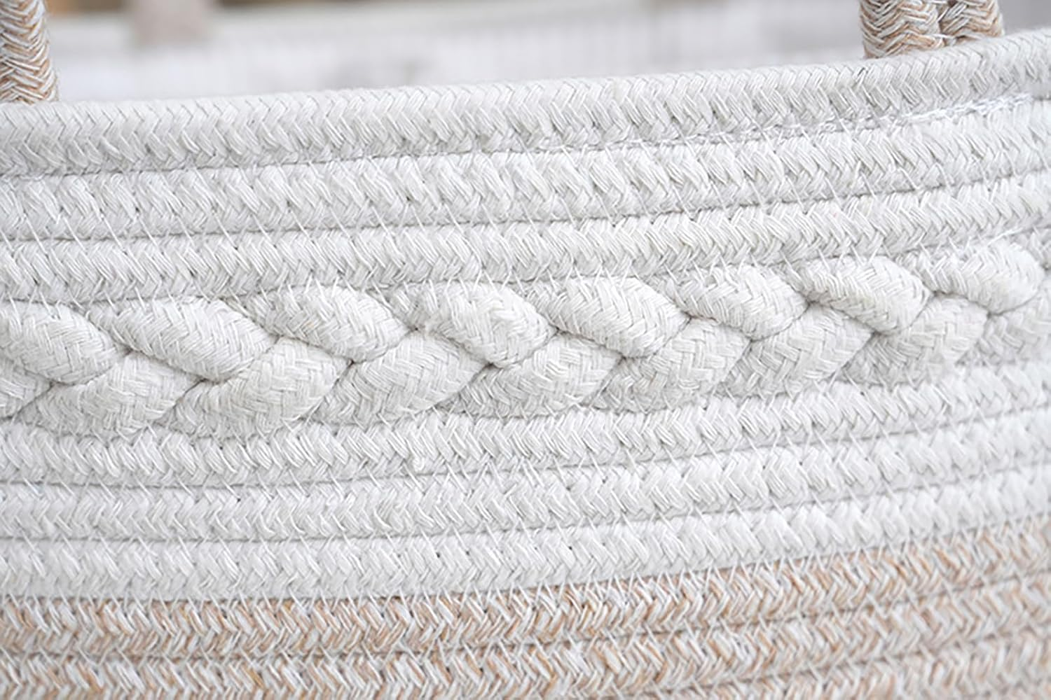 LISNSMY Baby Nappy Caddy Diaper Caddy Organizer, Baby Storage Basket for Diapers and Wipes, with Removable Inserts, Bohemian Portable Nursery Diaper Organize, 38 &times; 25 &times; 17 CM (Khaki) image number 3