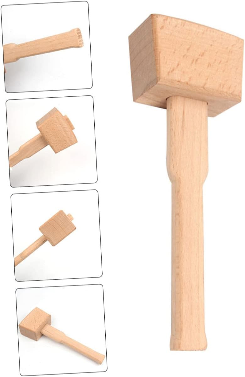 WHAMVOX Diy Wood Hammer Wooden Mallet for Woodworking and Leather Carving Beech Wood Carpenter'S Mallet Hand Tool for Craft and Stamping image number 1