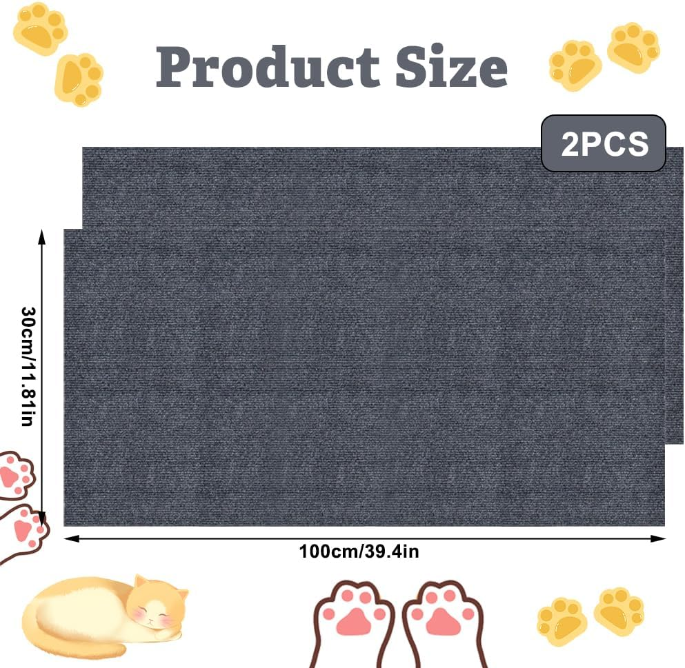 Pack of 2 Climbing Cat Scratcher, Cat Scratching Mat, Cat Scratching Boards, Cat Scratching Board Wall, Scratch Protection Cat Scratching Mat for Furniture Protection, Protects Carpets (30 X 100 Cm,